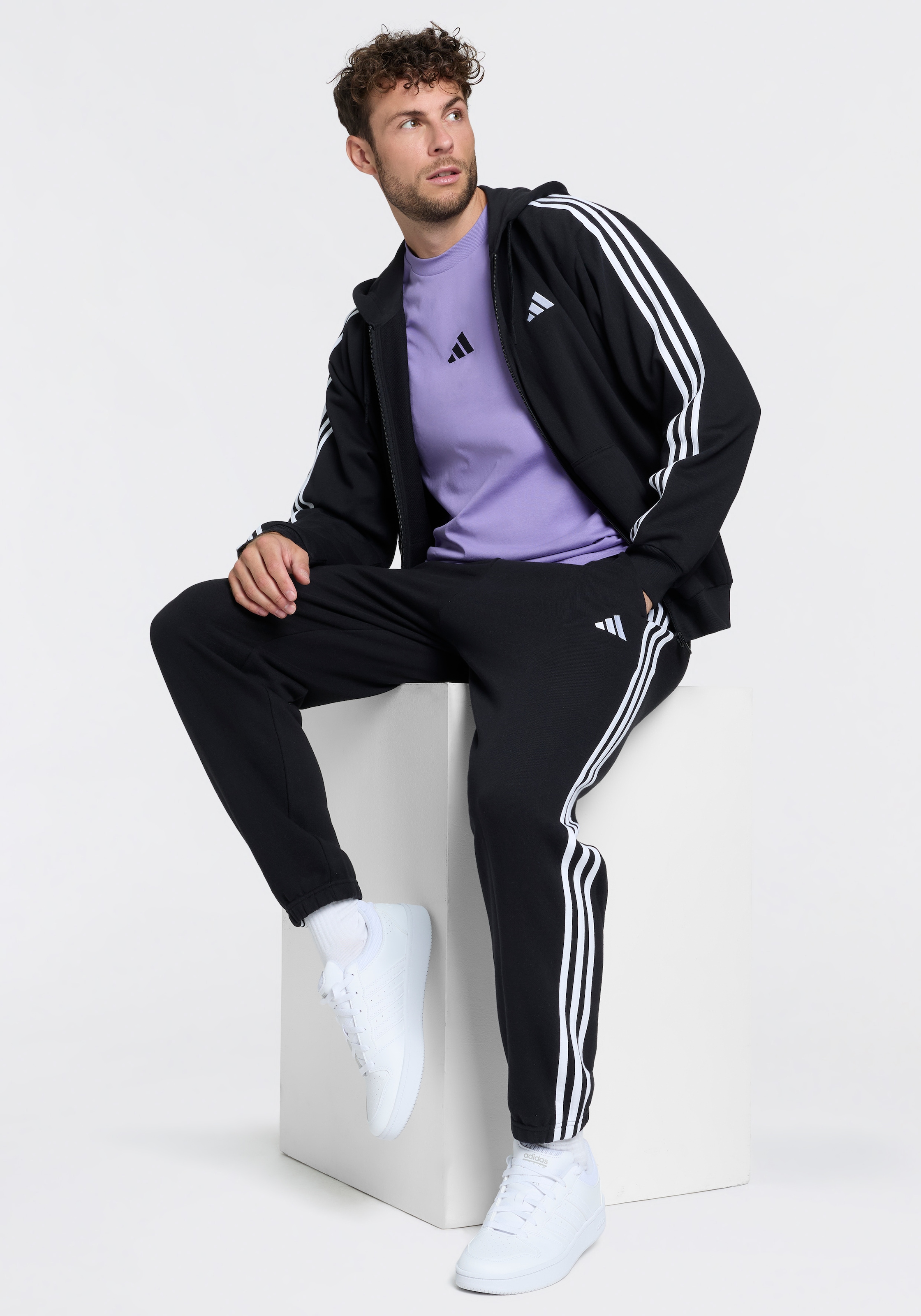 adidas Sportswear Kapuzensweatjacke »ESSENTIALS 3-STREIFEN FRENCH TERRY«