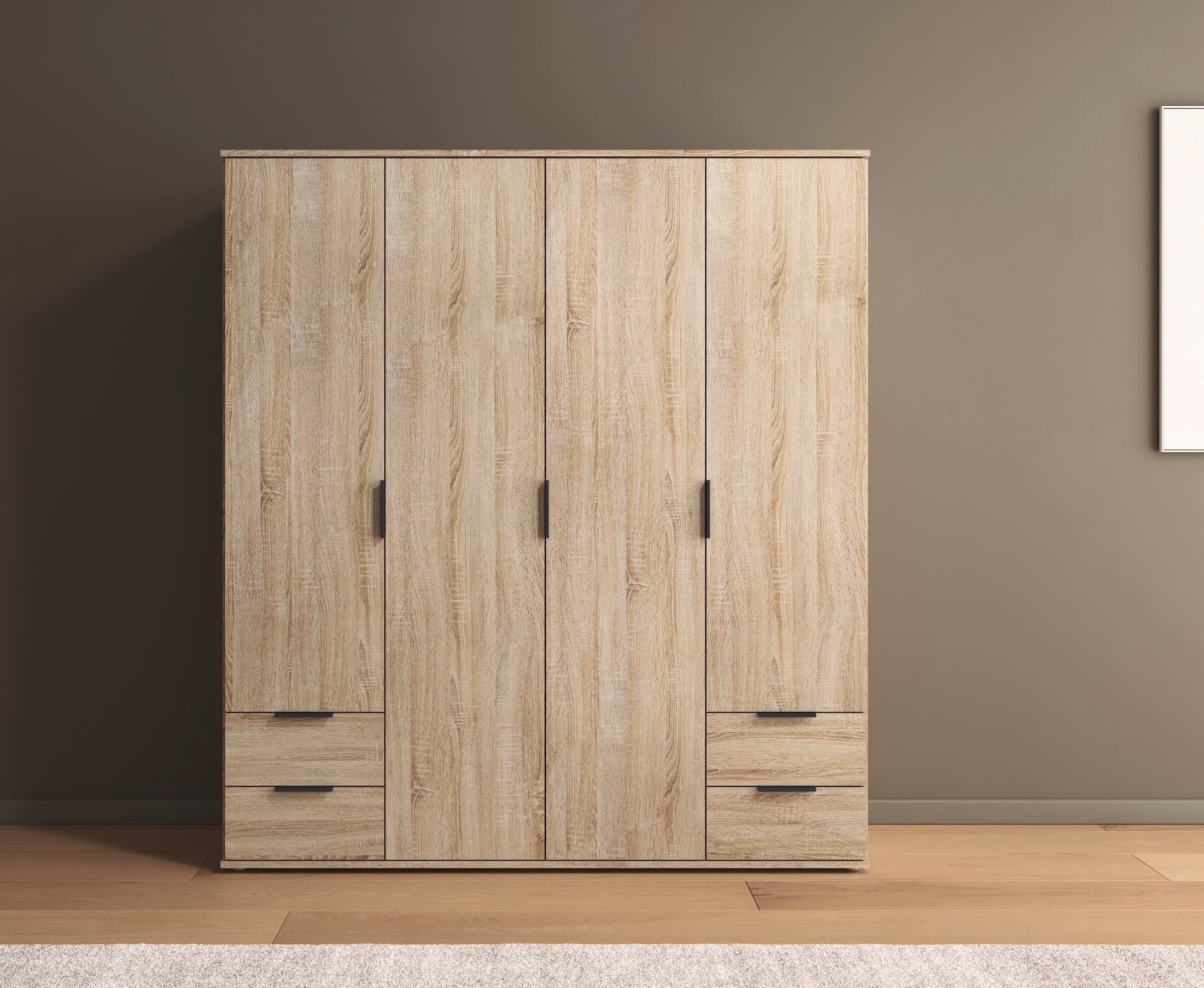 rauch Drehtürenschrank »Kleiderschrank Schrank Garderobe Wäscheschrank ESSEA 4-türig«, Breite 168 cm mit 4 Schubladen und modernen Griffen MADE IN GERMANY