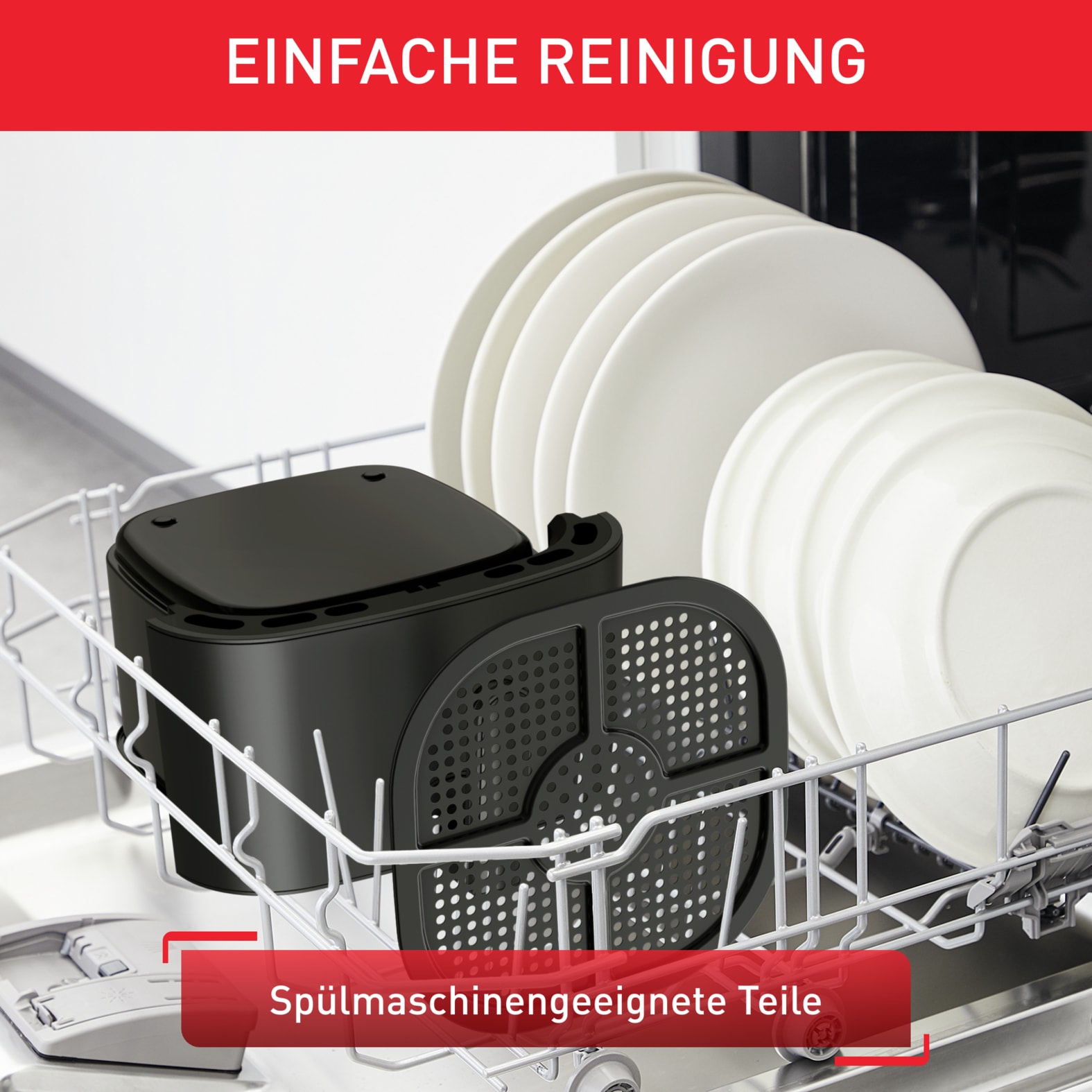 Tefal Heißluftfritteuse »EY1308 Easy Fry Essential«, 1430 W, für 2-4 Personen, schnell & energiesparend, einfache Reinigung, EY1308