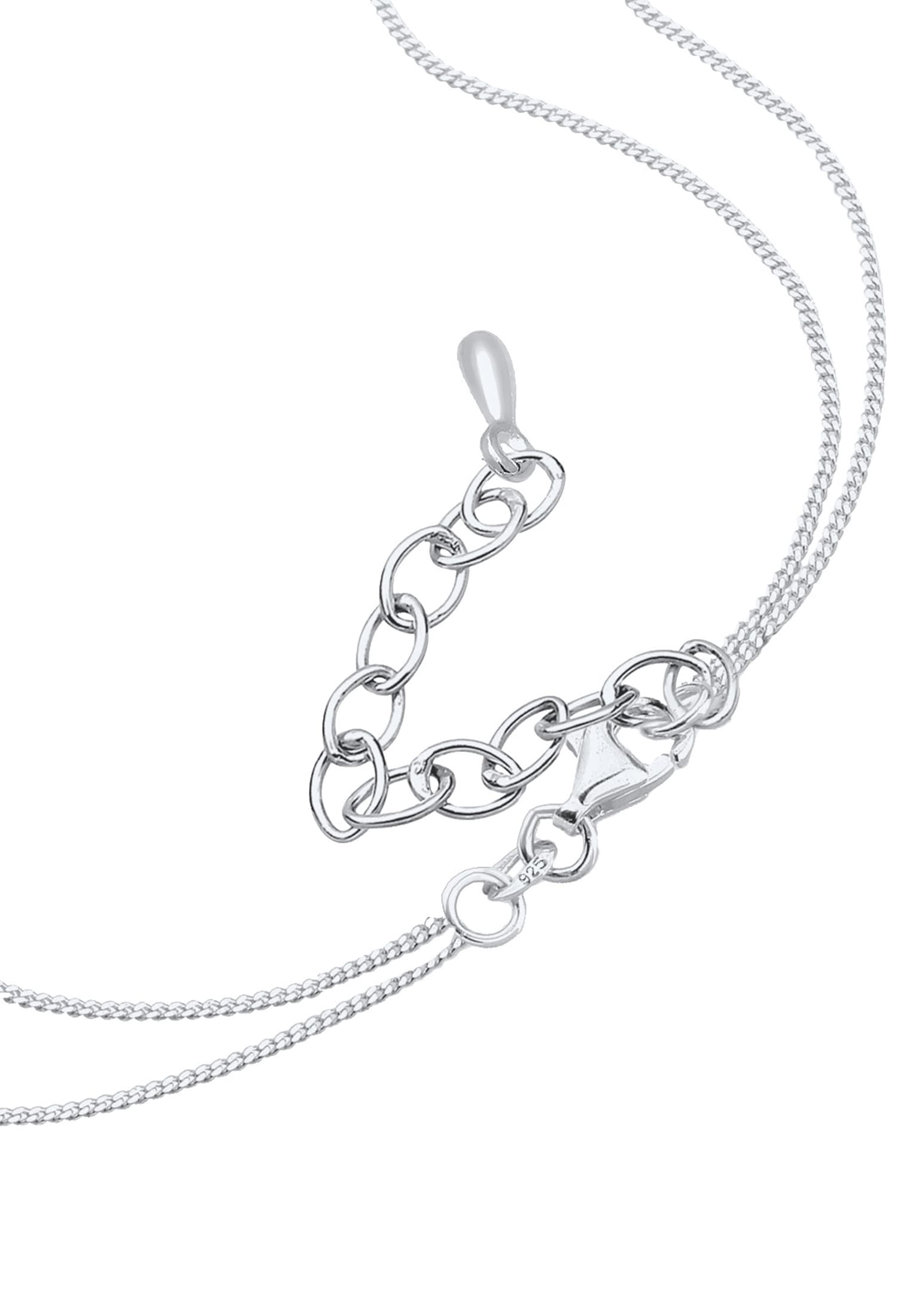 Elli Choker »Halskette Y-Kette Layer Rechteck Glas Kristalle Weiß 925 Sterling Silber«