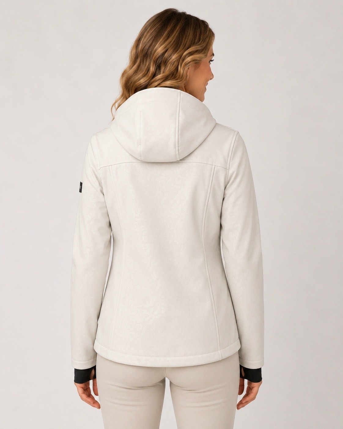 LPO Softshelljacke »Softshelljacke Janice Übergangsjacke« mit Kapuze Allover-Print