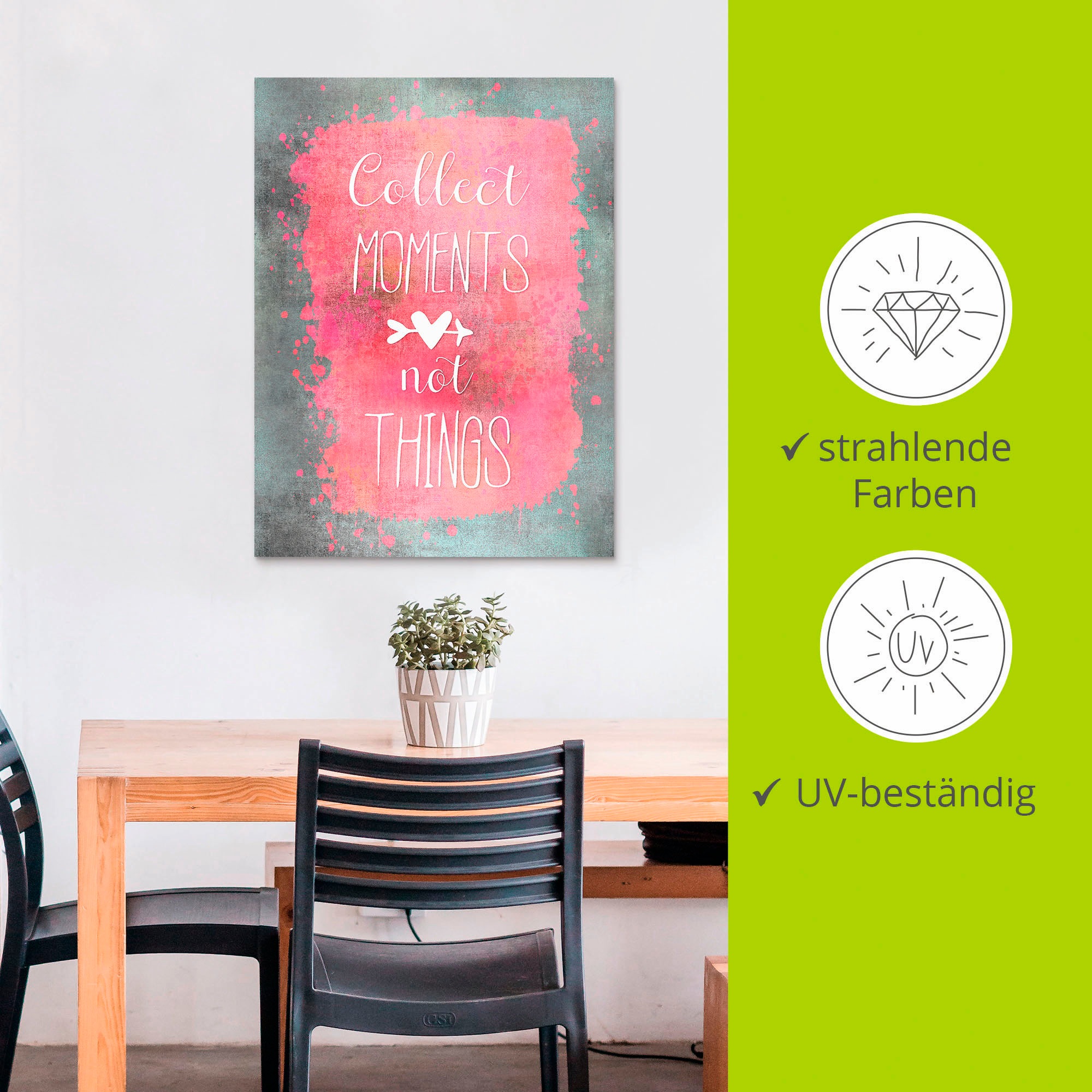 Artland Wandbild »Momente« Sprüche & Texte 1 Stk. tlg. als Alubild, Outdoorbild, Leinwandbild in verschied. Größen