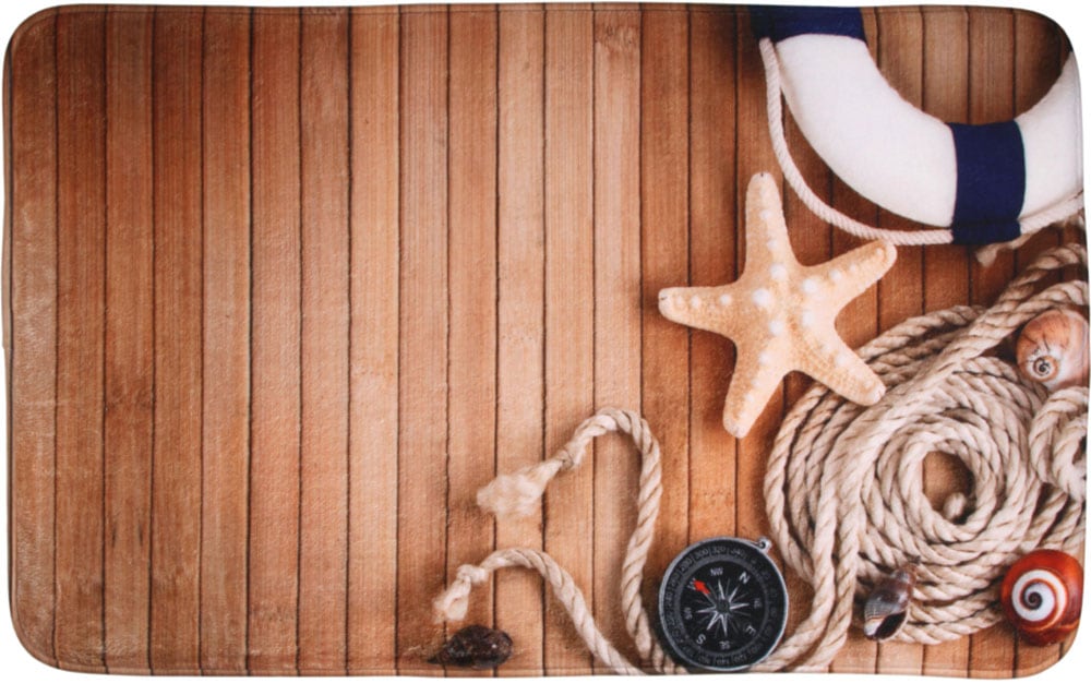 Sanilo Badaccessoire-Set »Maritime« bestehend aus WC-Sitz, Badteppich, Stöpsel, Seifenspender, WC-Bürste