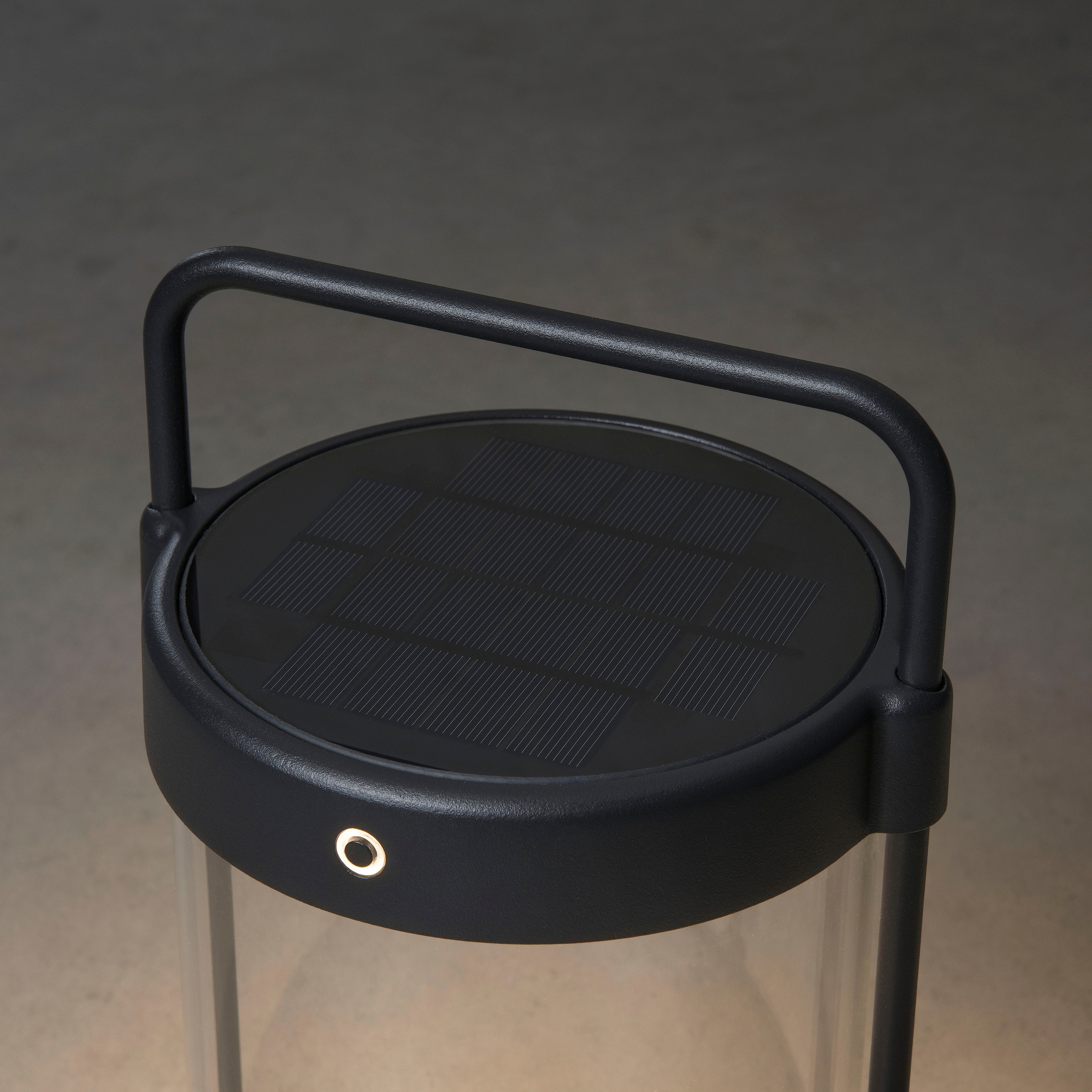 KONSTSMIDE LED Laterne »Crotone«, Leuchtmittel LED-Modul | LED fest integriert, Crotone LED Solar/USB-Laterne schwarz, dimmbar, Dammerungs