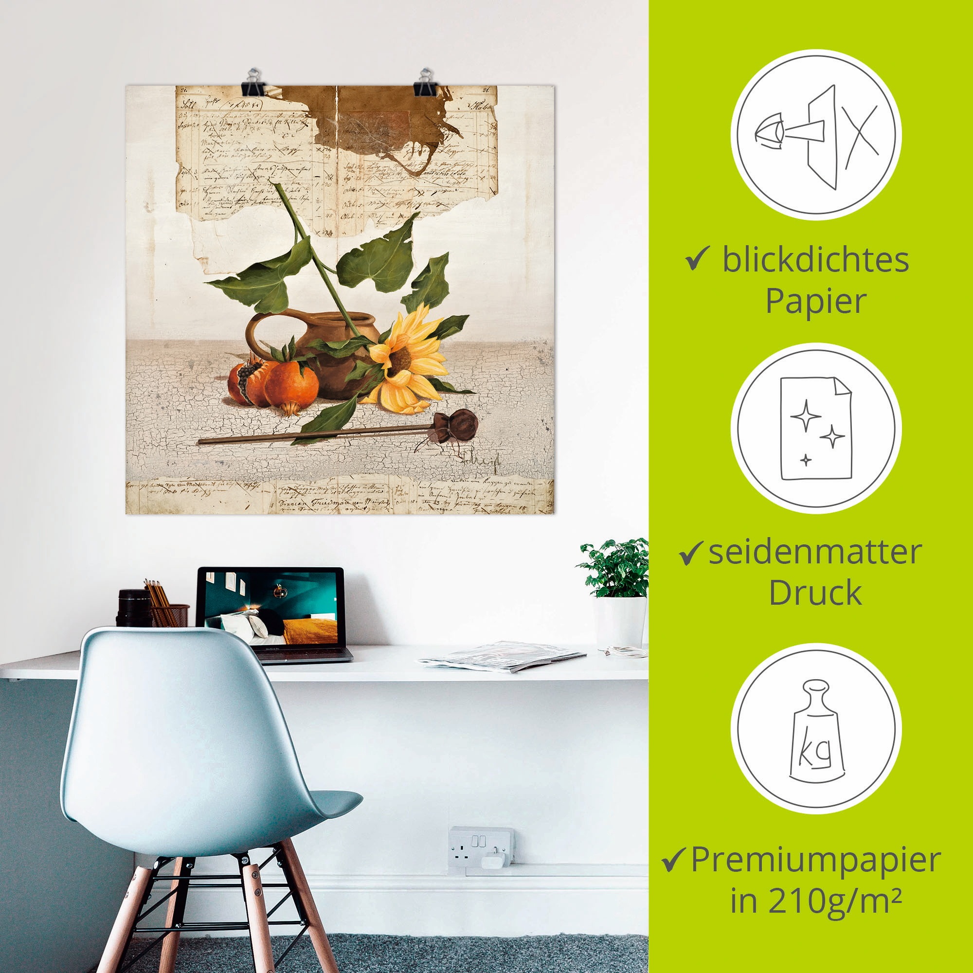 Artland Poster »Stillleben mit Sonnenblumen« Arrangements 1 Stk. tlg. ohne Rahmen