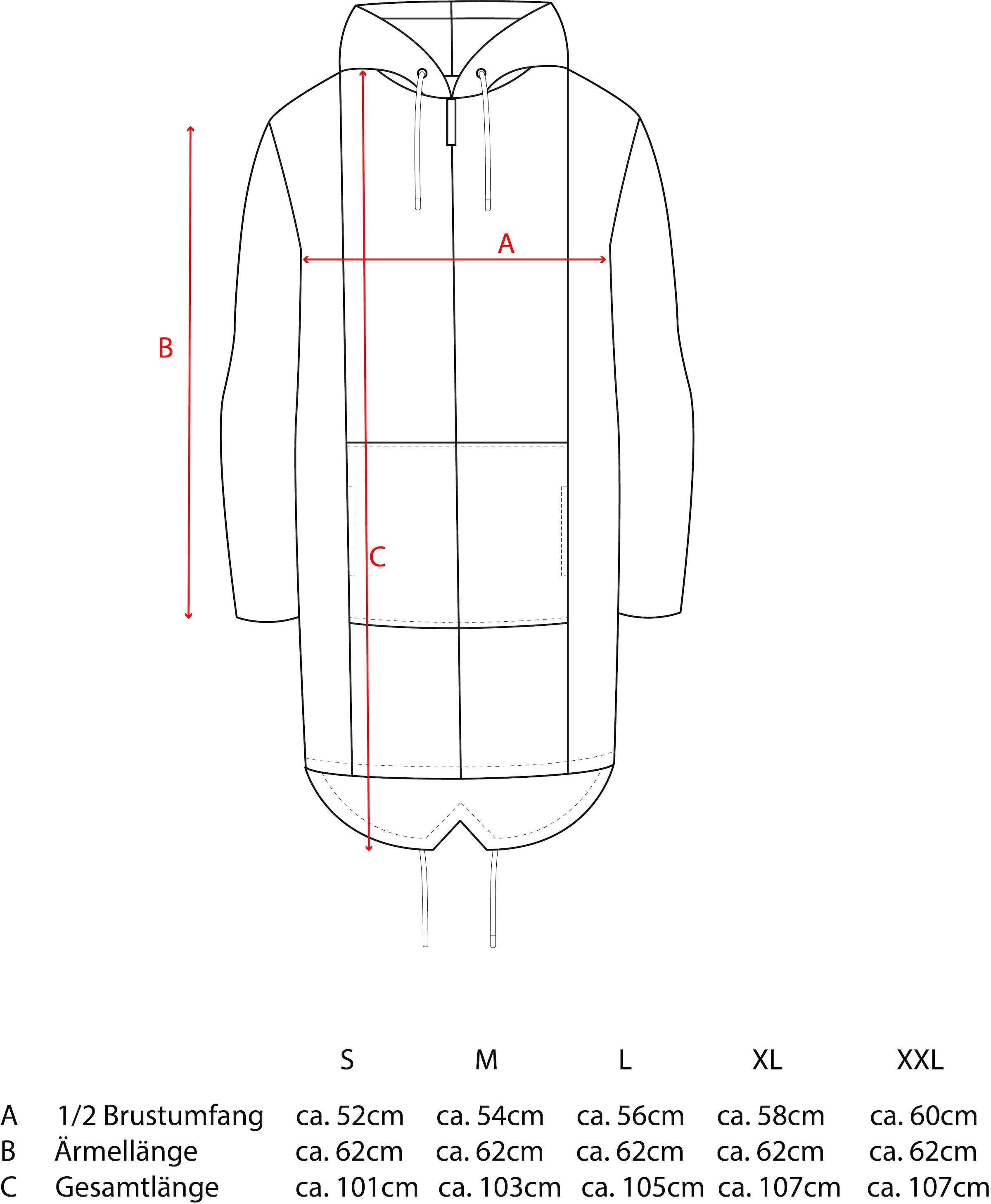 Zwillingsherz Jerseymantel »"Hope Love Luck"« mit langem Reißverschluß und Seitentaschen