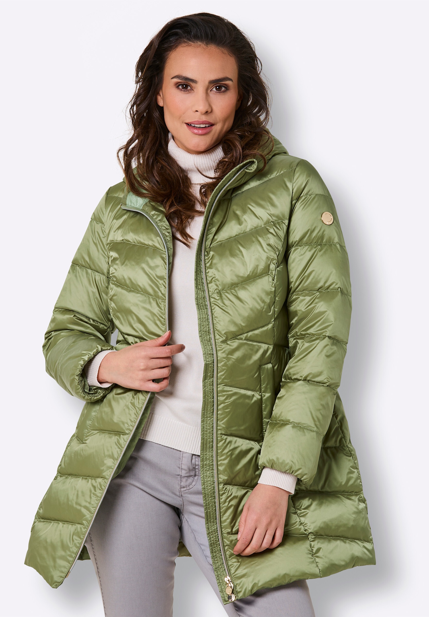 creation L Daunenjacke »Daunen-Steppjacke Daunenjacke mit formgebenden Wiener Nähten« mit Kapuze
