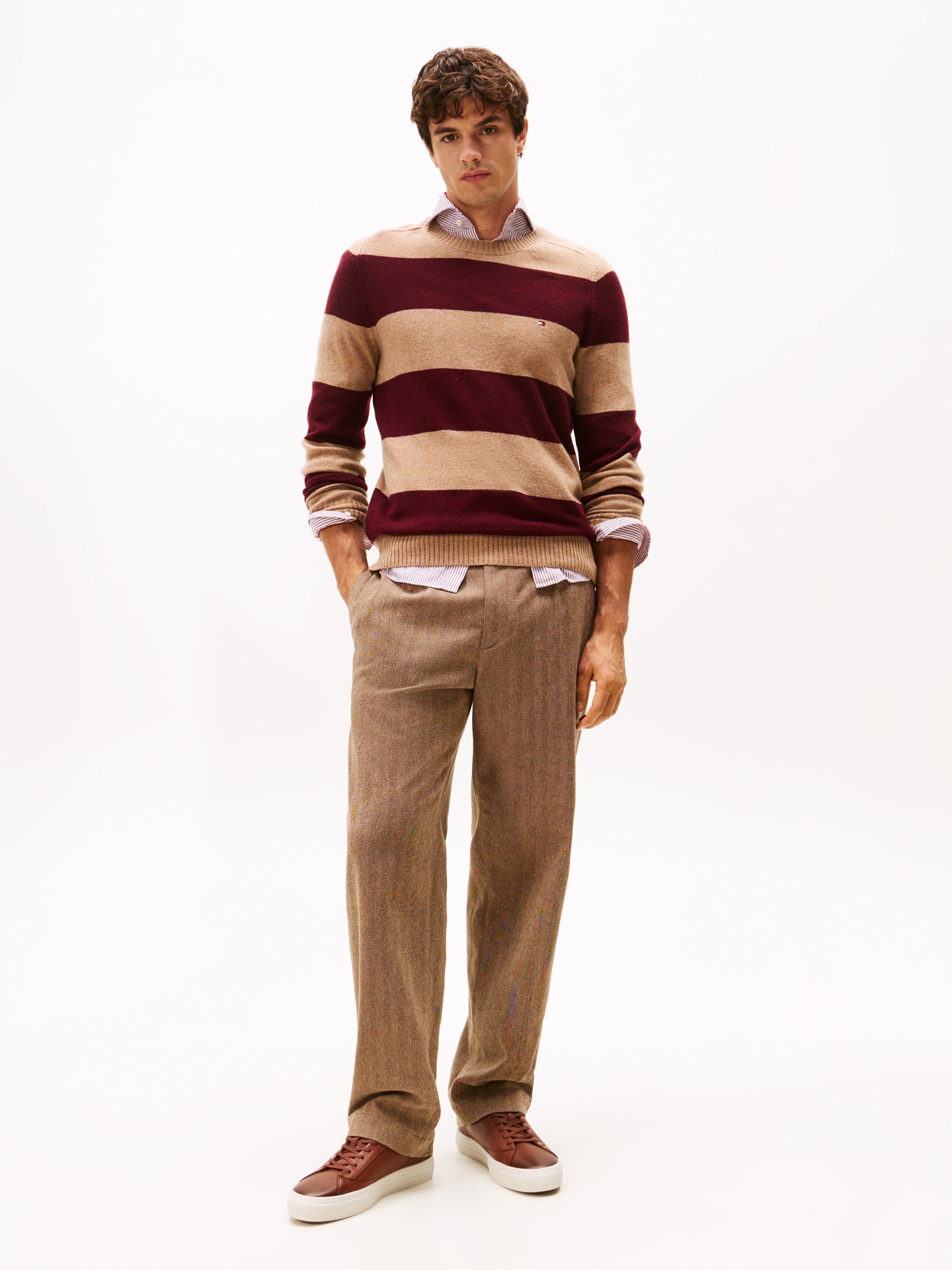 Tommy Hilfiger Sneaker »PREMIUM DRESS CUPSOLE COGNAC«, Freizeitschuh, Halbschuh, Schnürschuh mit edler Logoprägung