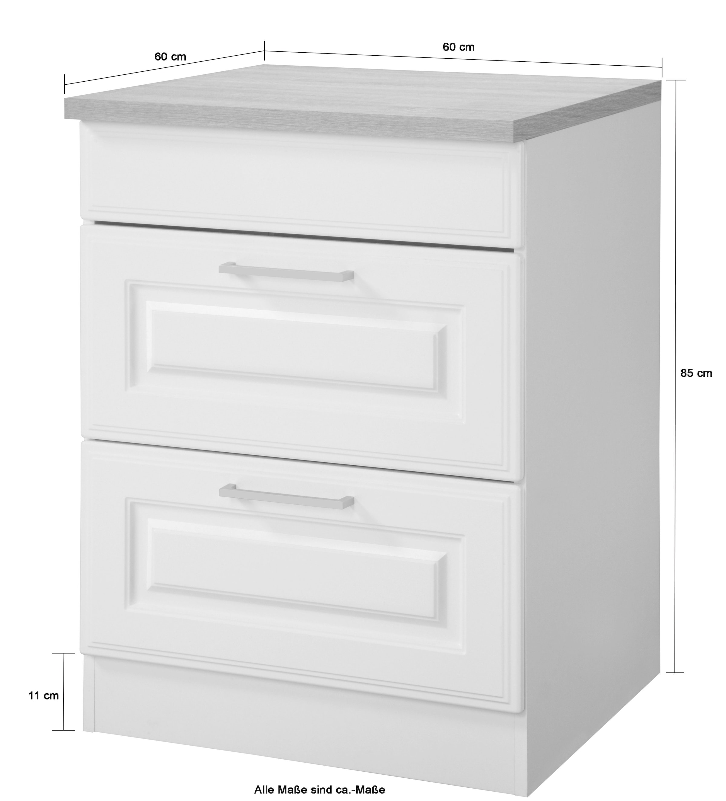 KOCHSTATION Kochfeldumbauschrank »KS-Stockholm« hochwertige MDF-Fronten