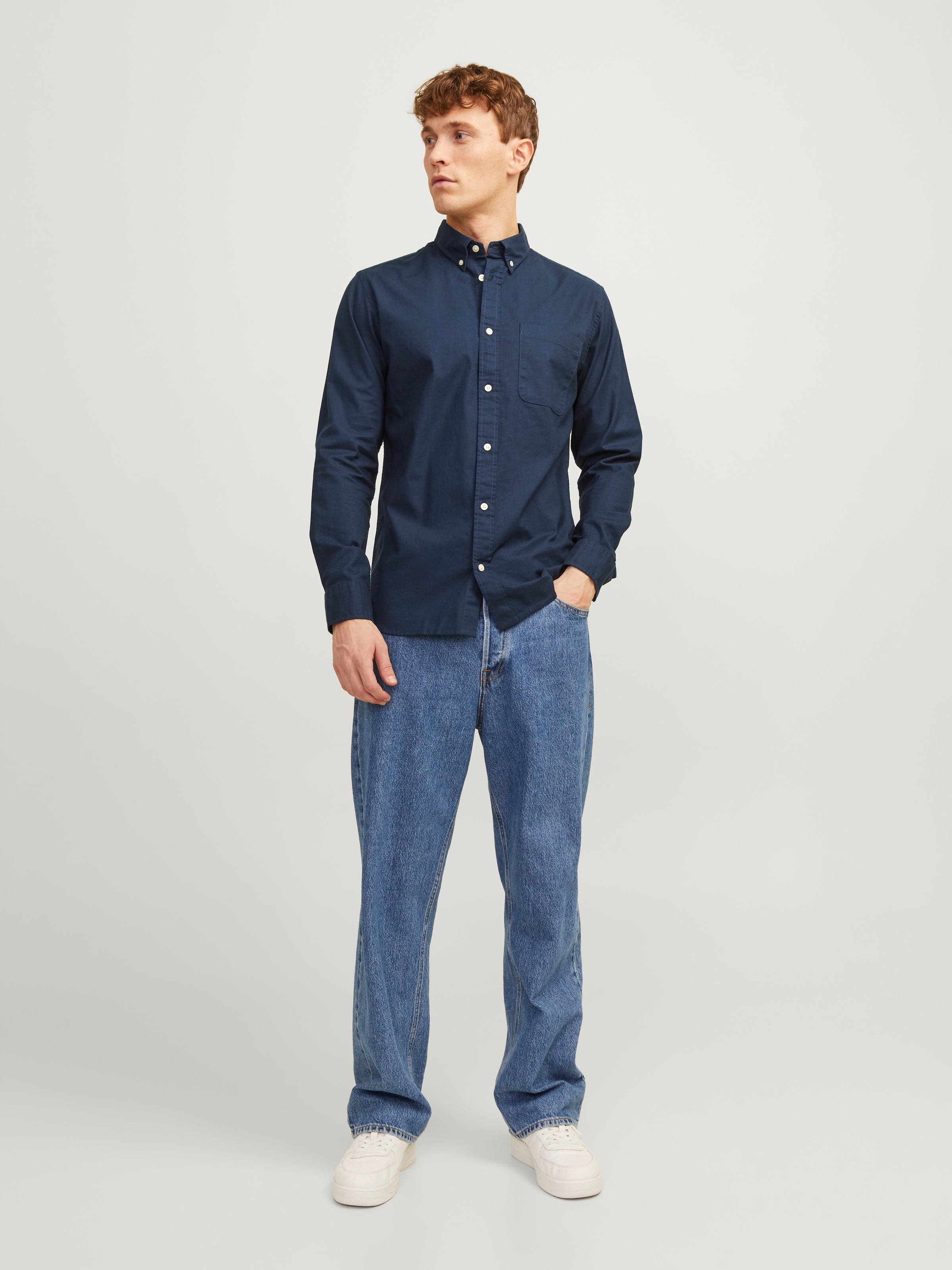 Jack & Jones Langarmhemd »BROOK OXFORD« mit Button-Down Kragen