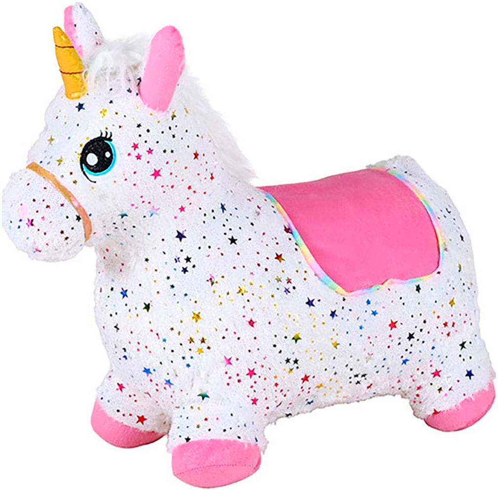 Knorrtoys® Hüpftier »Einhorn bunt«, inkl. Luftpumpe, mit Kuschelbezug