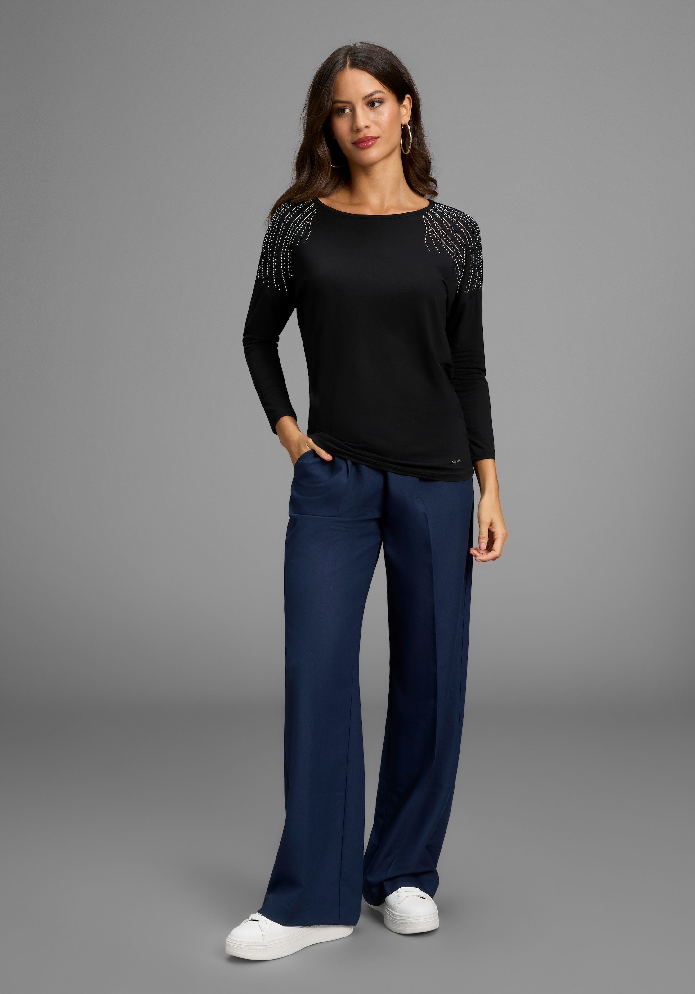 Laura Scott 3/4-Arm-Shirt mit Glitzersteinchen-Detail - NEUE KOLLEKTION