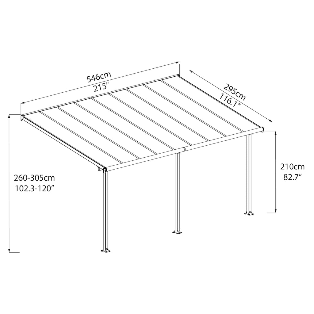 Palram - Canopia Terrassendach »Olympia 3x5.4«