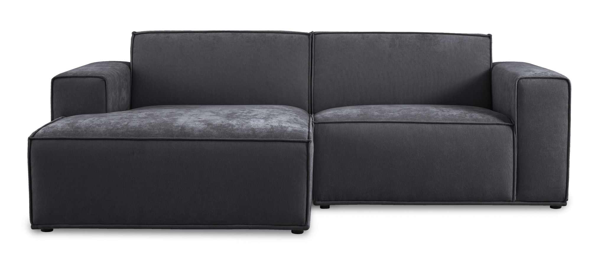 Home affaire Ecksofa »Avelin, 228 cm, L-Form, Chenille, Struktur-Boucle« mit Wellenunterfederung, Kedernaht, bodentief, Skandi-Design