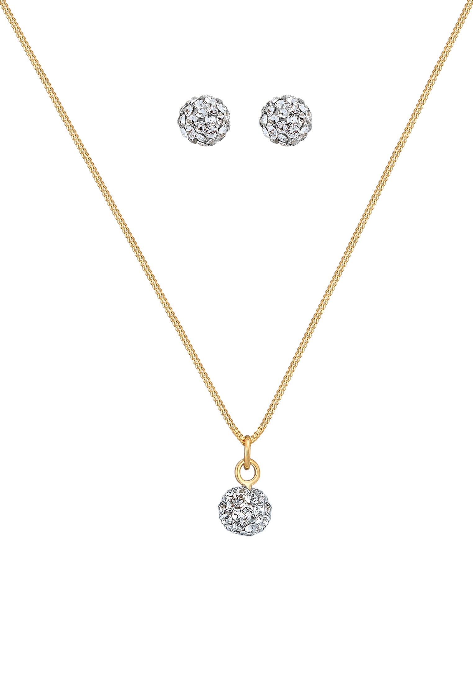 Elli Ohrring und Ketten Set »Schmuckset Kugel Elegant 925 Silber, mit Kristallen von Swarovski®«