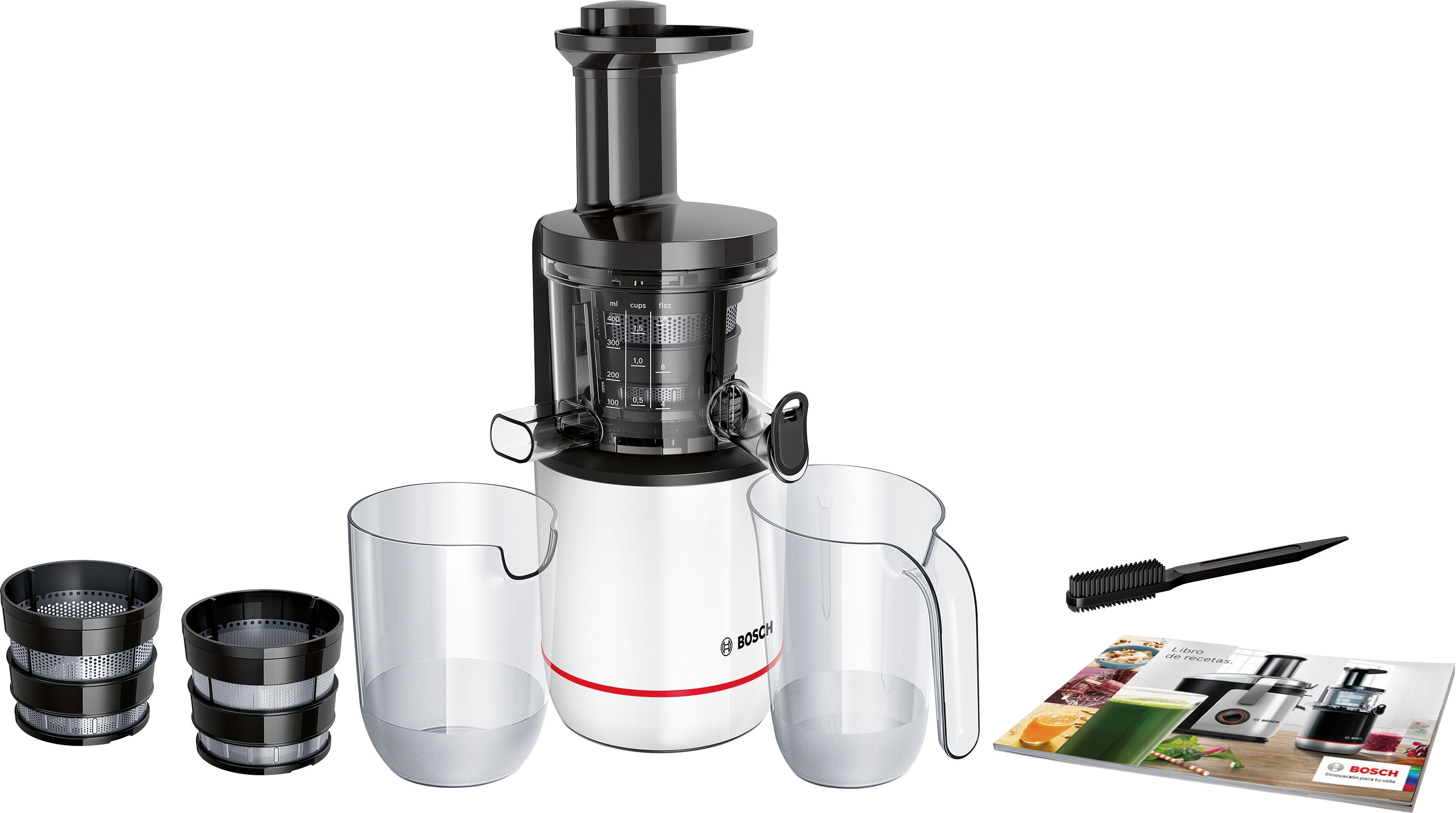 Bosch Slow Juicer »MESM500W« 150 W für hartes Obst und Gemüse, sehr leise, leichte Reinigung in schwarz-weiß