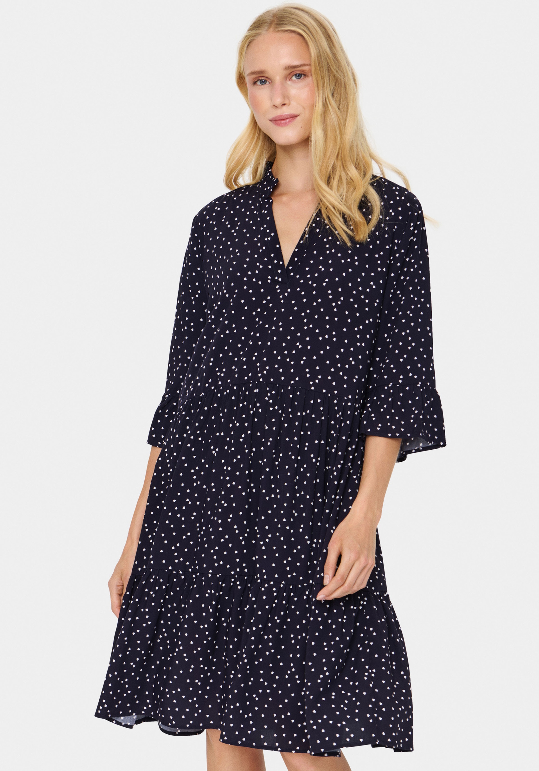 Saint Tropez Damen Blusenkleid »EdaSZ Dress« Sommerkleid in blau, Größe M