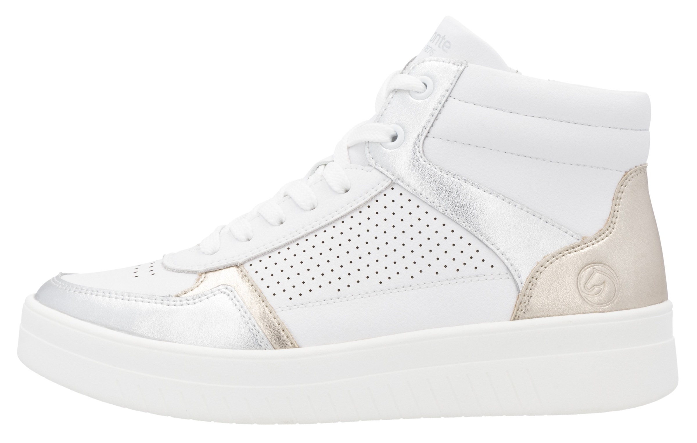 Remonte Plateausneaker, Freizeitschuh, Schnürschuh, High Top-Sneaker mit Kontrastbesatz