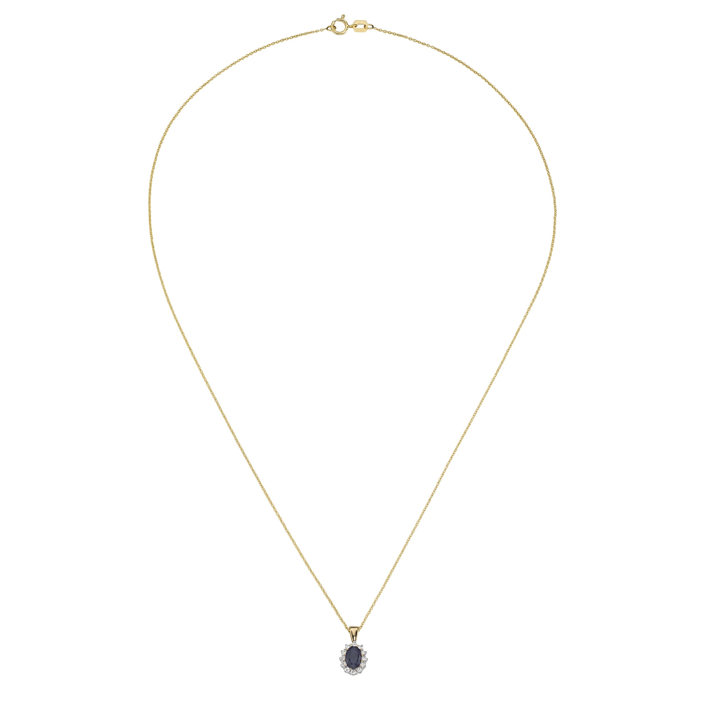 Luigi Merano Kette mit Anhänger »Kette Anhänger mit Saphir und Zirkonia, Gold 375«