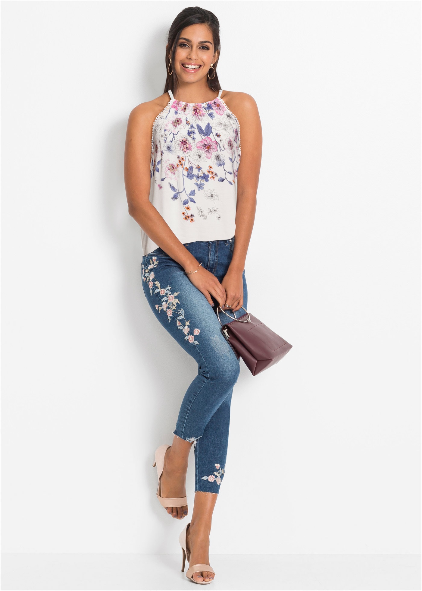 bonprix Blusentop 1 A-Linien-Passform, aus Viskose, ärmellos