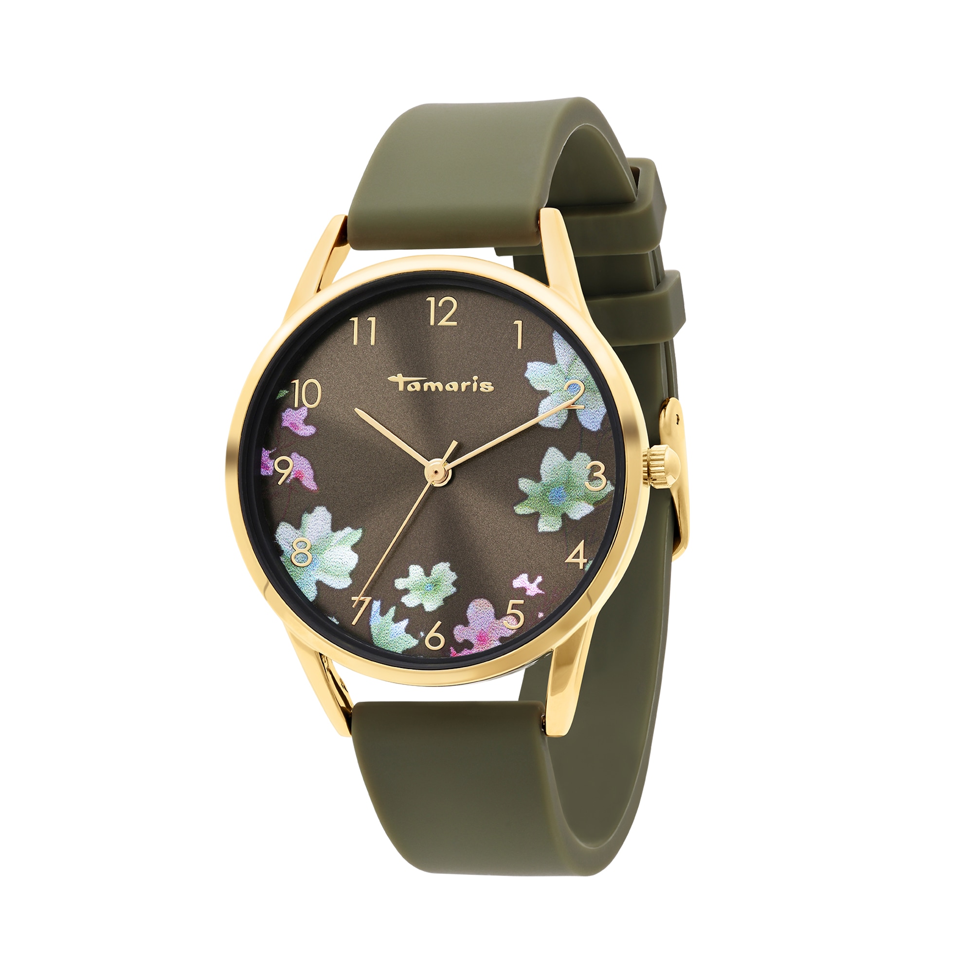 Tamaris Quarzuhr Armbanduhr, Damenuhr, Silikonarmband, analog