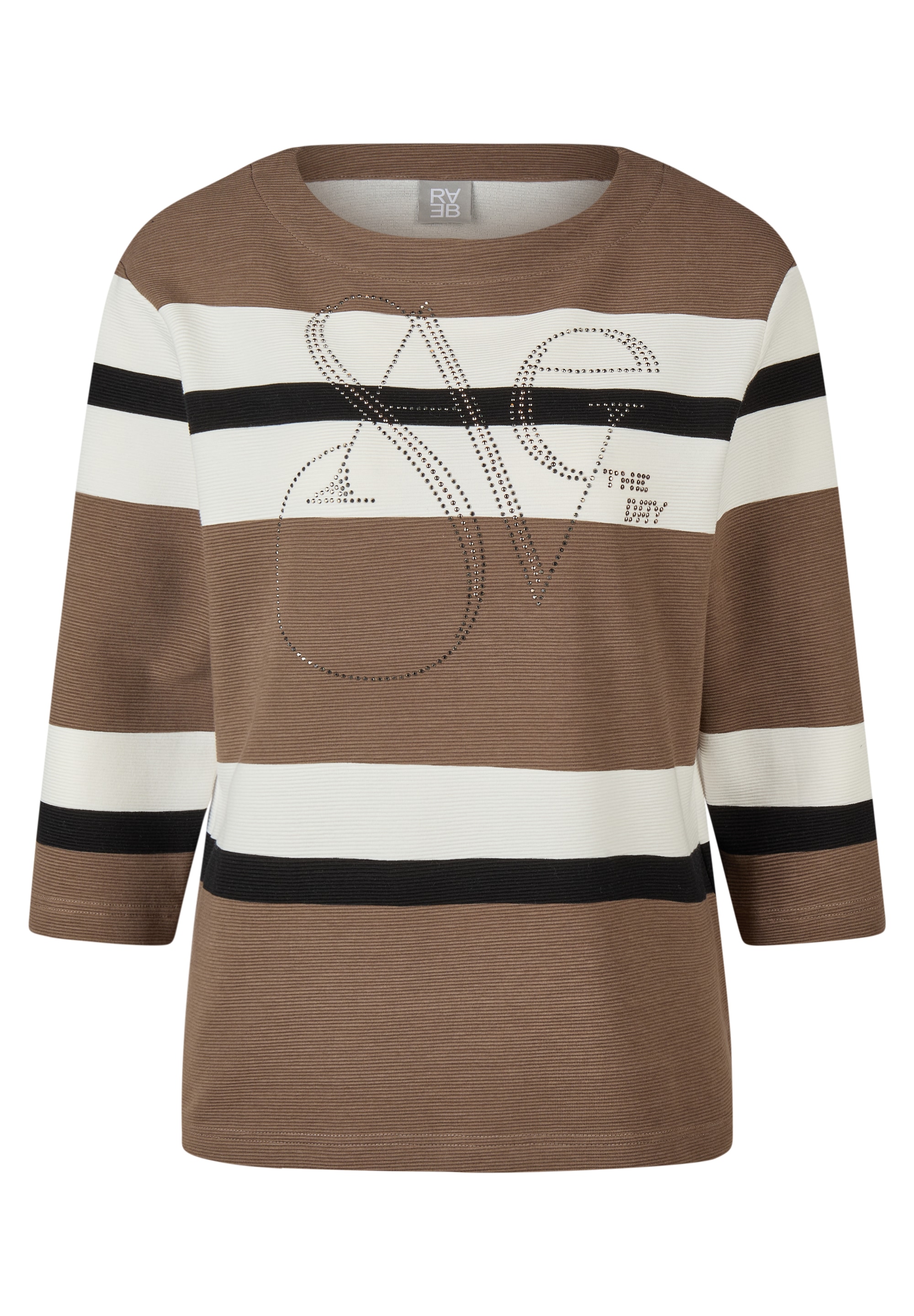 Rabe 3/4-Arm-Shirt Strickpullover im Streifen-Design und mit Glitzer-Details