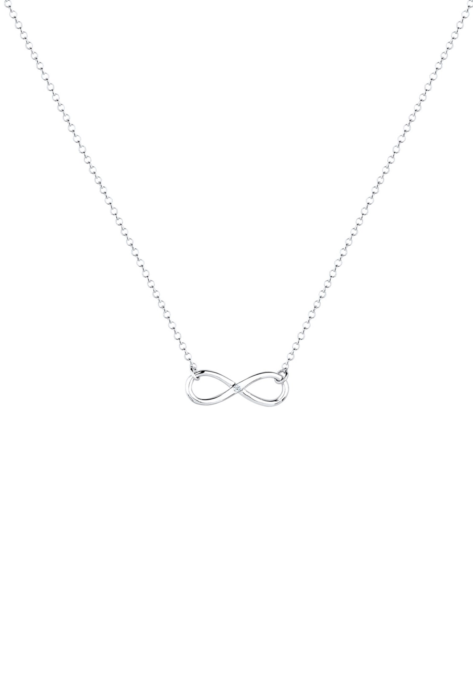Elli DIAMONDS Silberkette »Halskette Infinity Pure Diamant (0.03 ct.) 925 Silber«