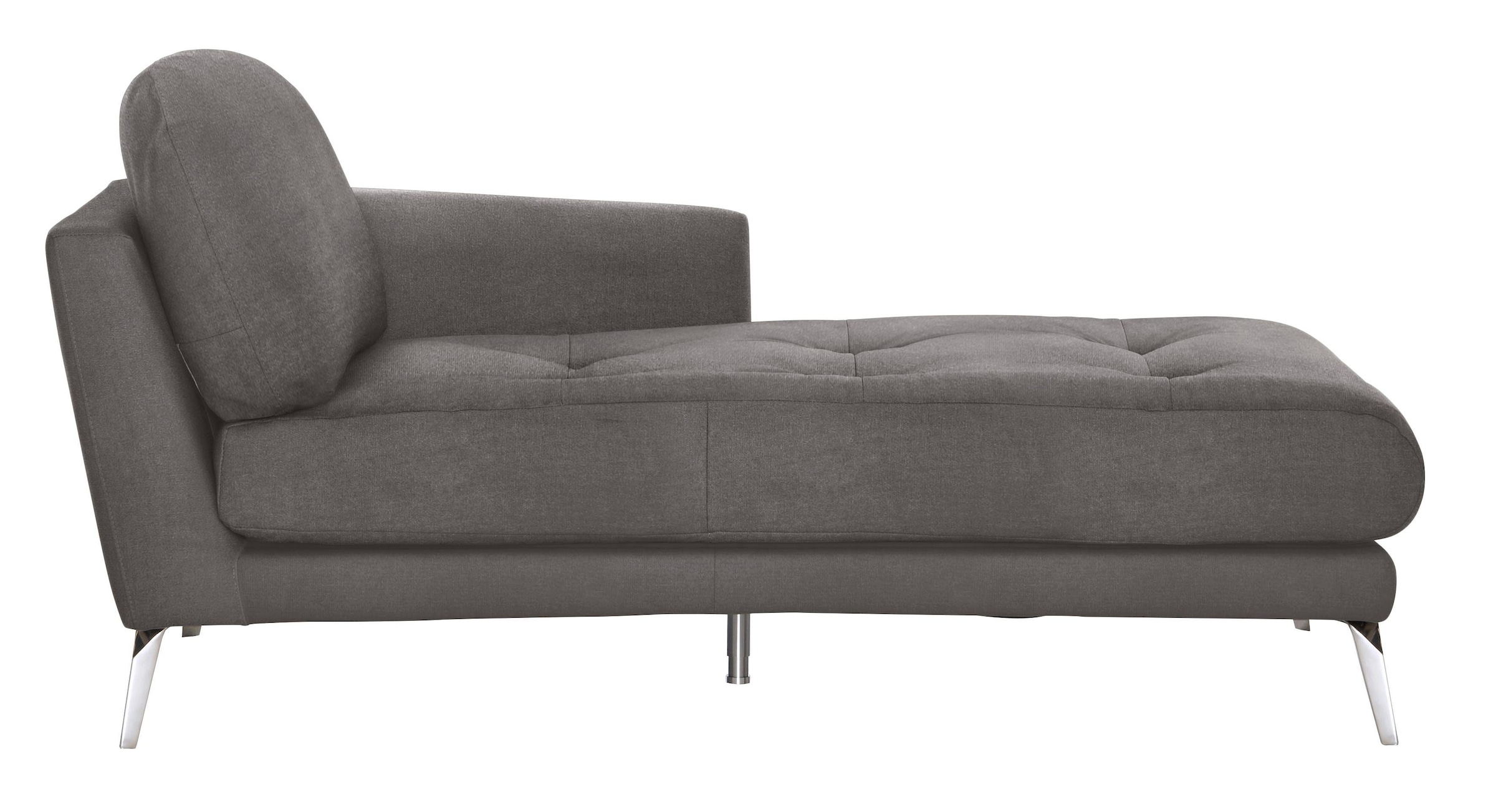 W.SCHILLIG Chaiselongue »softy«, mit dekorativer Heftung im Sitz, Füße Chrom glänzend