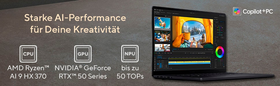 Asus Gaming-Notebook »ProArt P16 H7606WP-RJ084X« 40,6 cm / 16 ″ AMD Ryzen™ AI 9 GeForceRTX5070 2.000 GB SSD