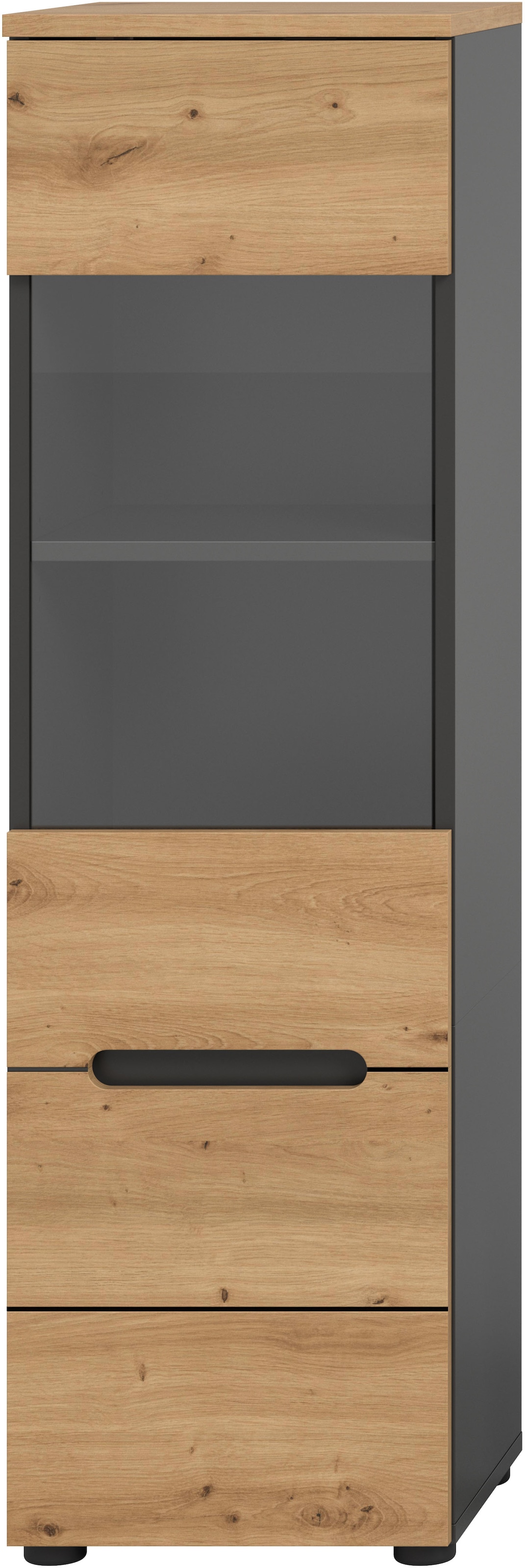 INOSIGN Vitrine »REHAT, TOPSELLER!, Höhe 125 cm, 1 Glastür, 1 Böden, 3 Fächer« stehend und hängend montierbar, 1 Stk. tlg. Vitrinenschrank, Schrank, Glasvitrine, Wohnzimmervitrine