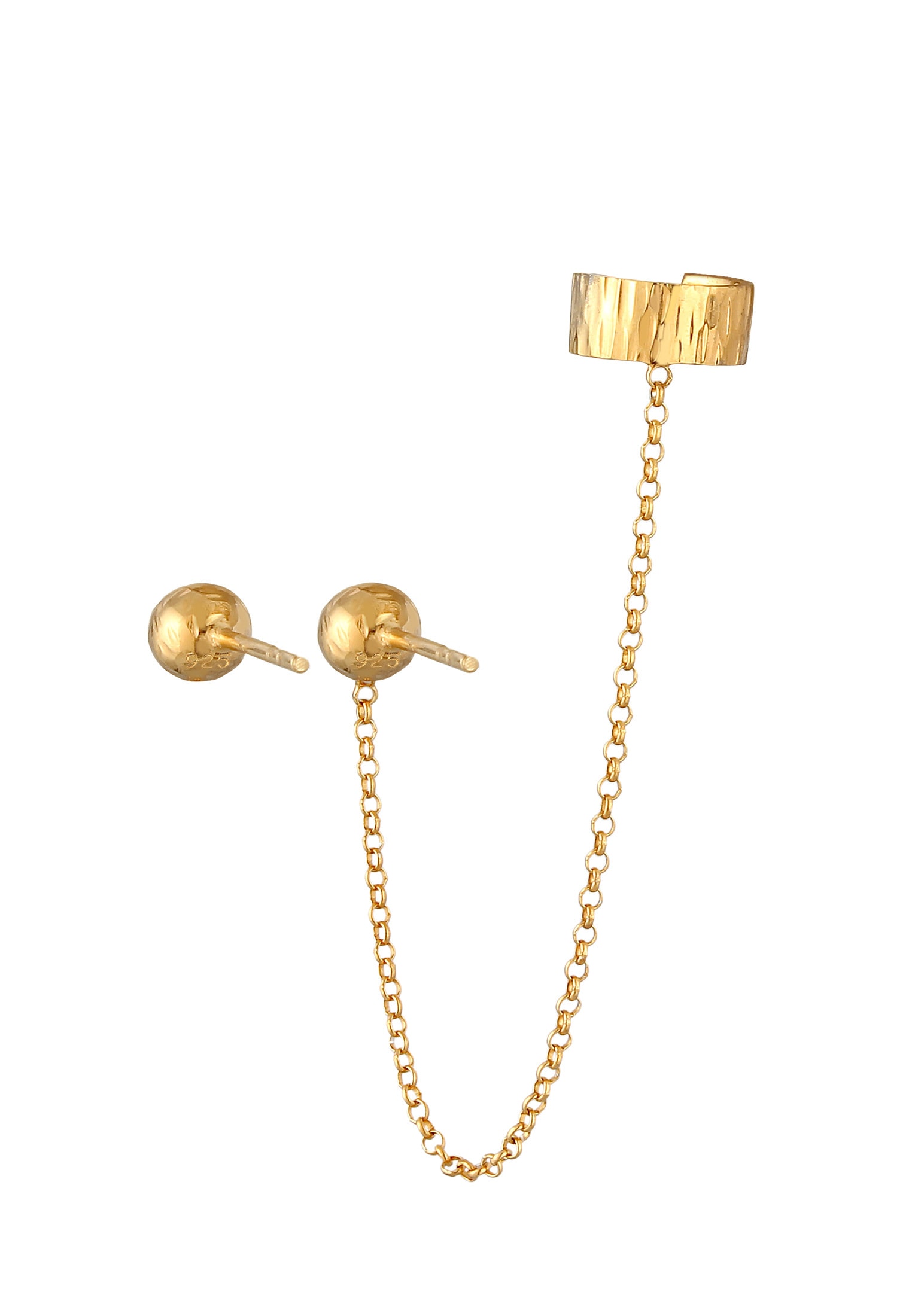Elli Paar Ohrstecker »Ohrringe Earcuff Klemme Stecker Kugel 925 Silber«