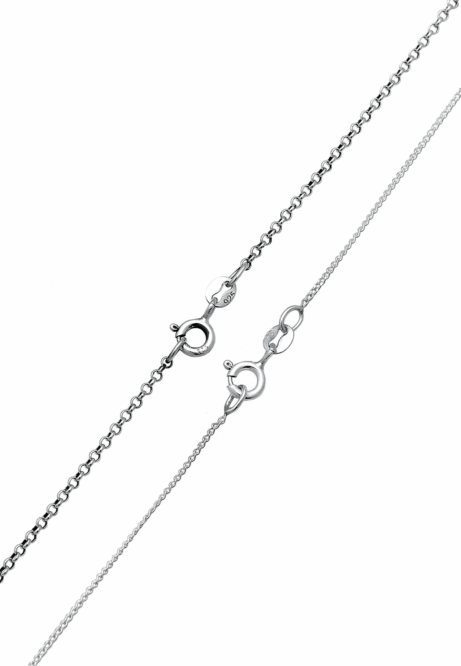 Elli Ketten-Set »Halskette Partnerkette Halbmond Sonne Plättchen 925 Silber«