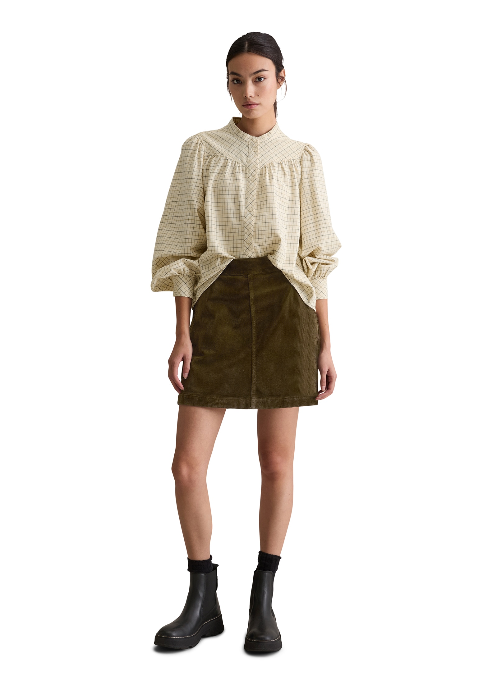 Marc O'Polo DENIM Langarmbluse , A-Shape in softer Flanell-Qualität, kariert
