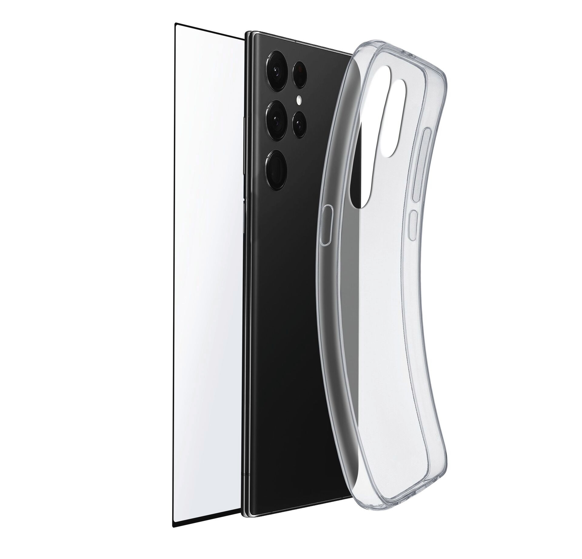Cellularline Handyhülle »Protection Kit für Samsung Galaxy S24 Ultra«, Handycover Backcover Schutzglas Handyschutzhülle Rundumschutz 360 Grad