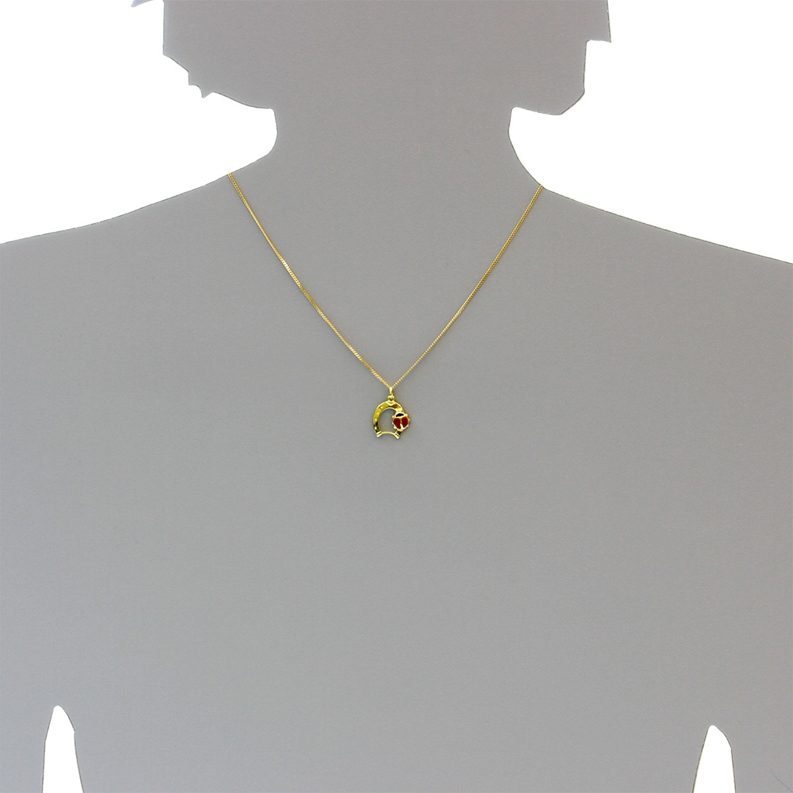 OSTSEE-SCHMUCK Kettenanhänger »- Hufeisen mit Marienkäfer - Gold 333/000 -,«