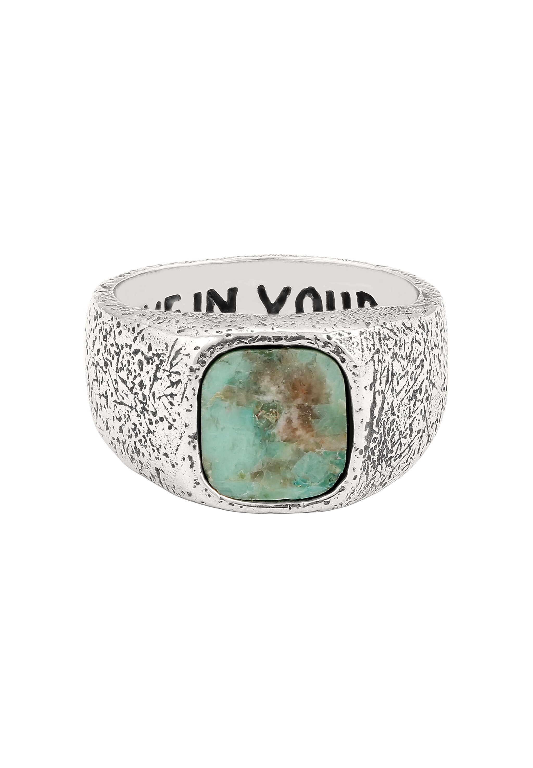 HAZE & GLORY Siegelring »Ring Siegelring afrikanischer Türkis 925 Sterling Silber«