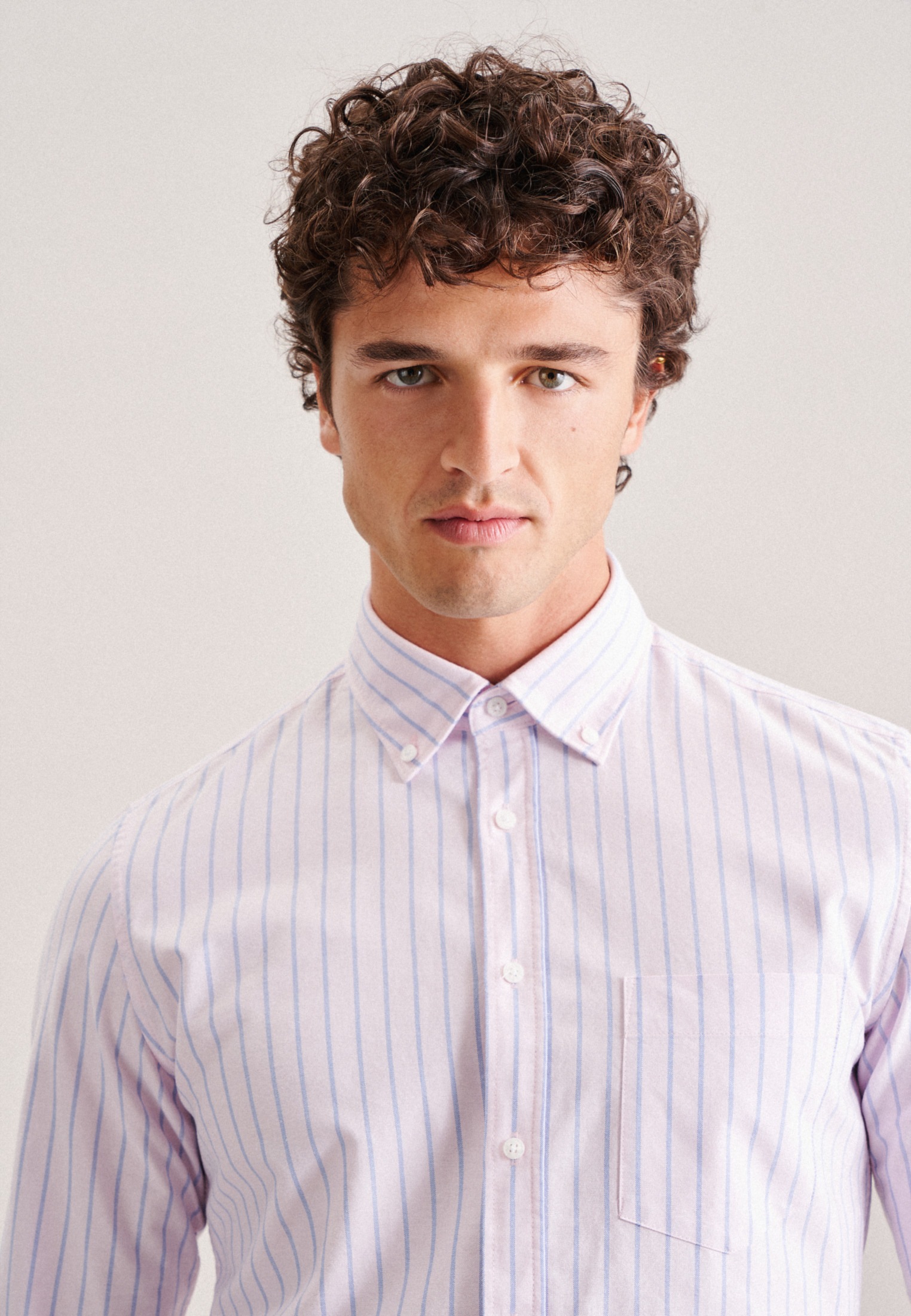 seidensticker Businesshemd »Shaped«, Shaped Langarm Button-Down-Kragen Streifen