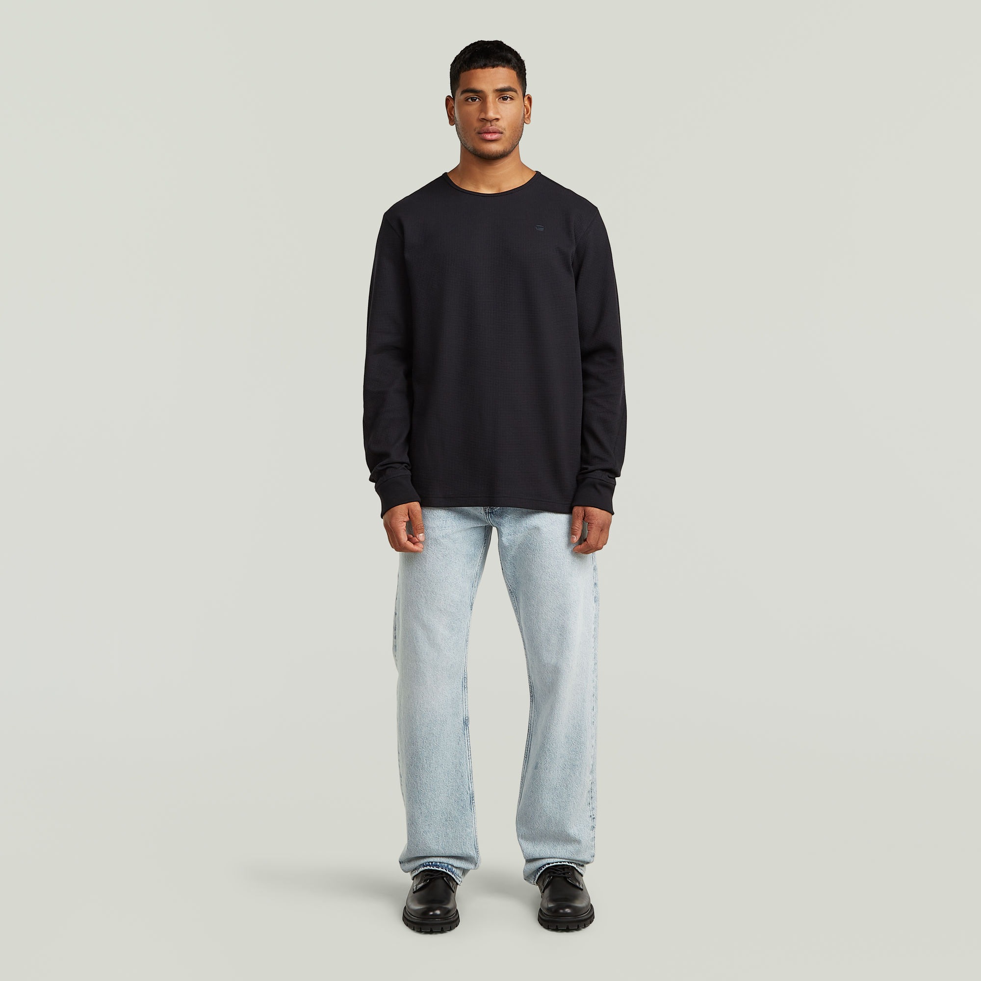 G-STAR Longsleeve »Structured Tweeter« in Waffel-Struktur, mit Logostickerei