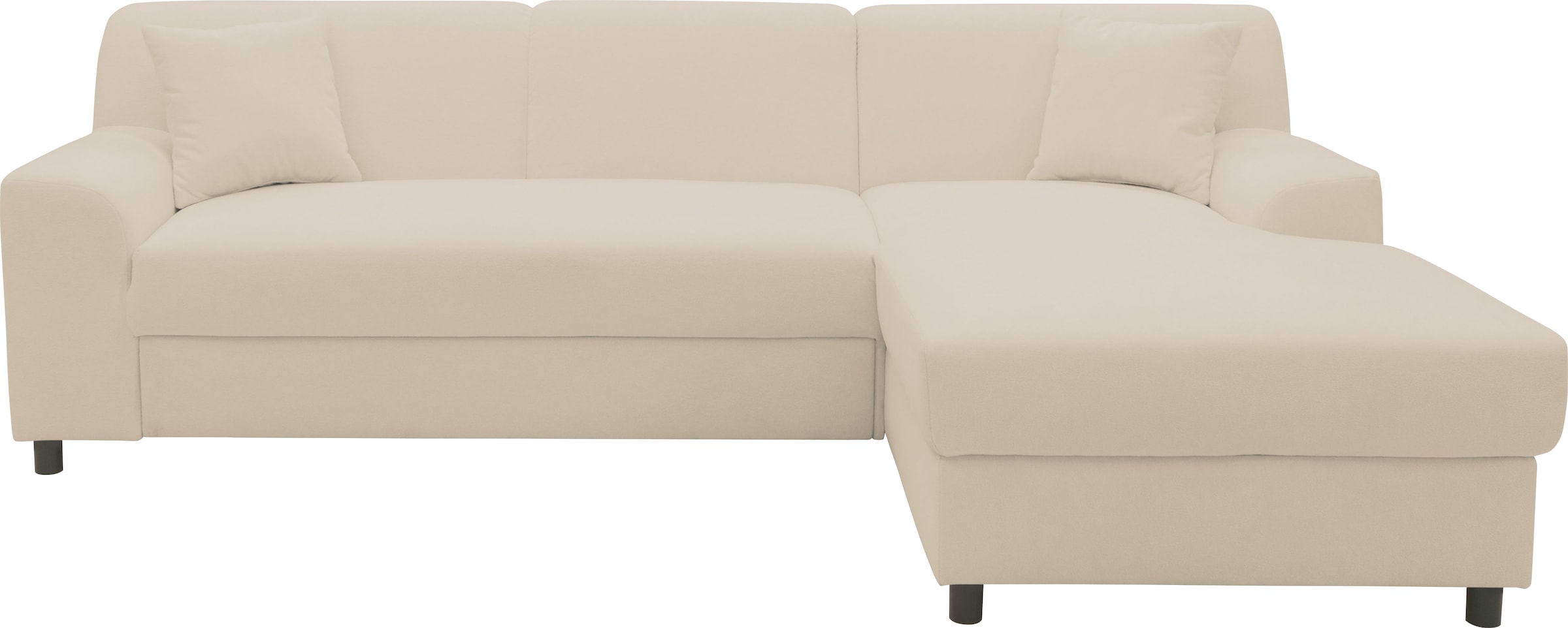 DOMO collection Ecksofa »Turah 2, L-Form, Cord oder Luxus-Microfaser, komfortabler Federkern«, B/T/H: 241/146/79 cm, incl. Zierkissen, wahlweise mit Bettfunktion