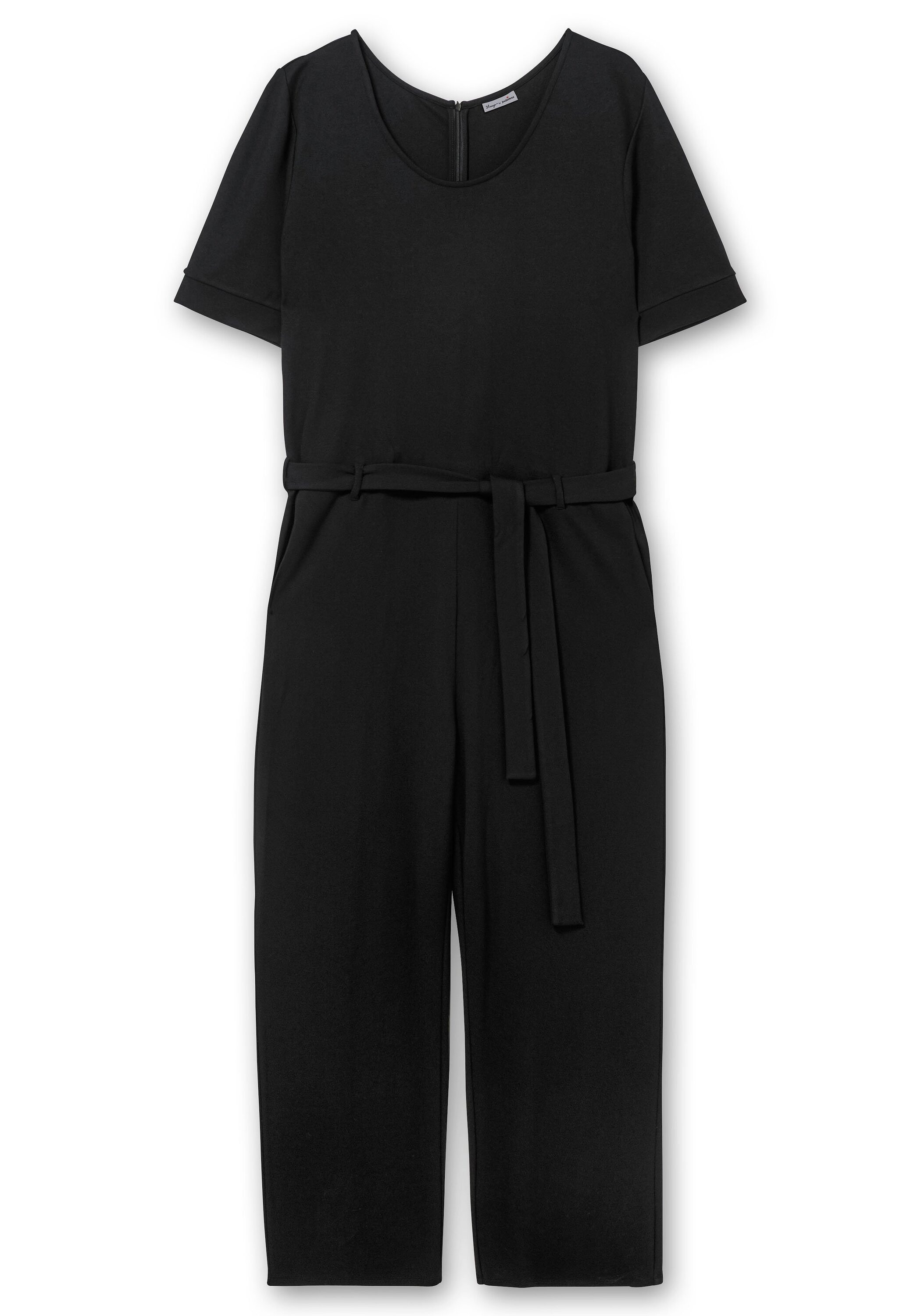 Sheego Jumpsuit »Jumpsuit mit Bindegürtel und weitem Bein«