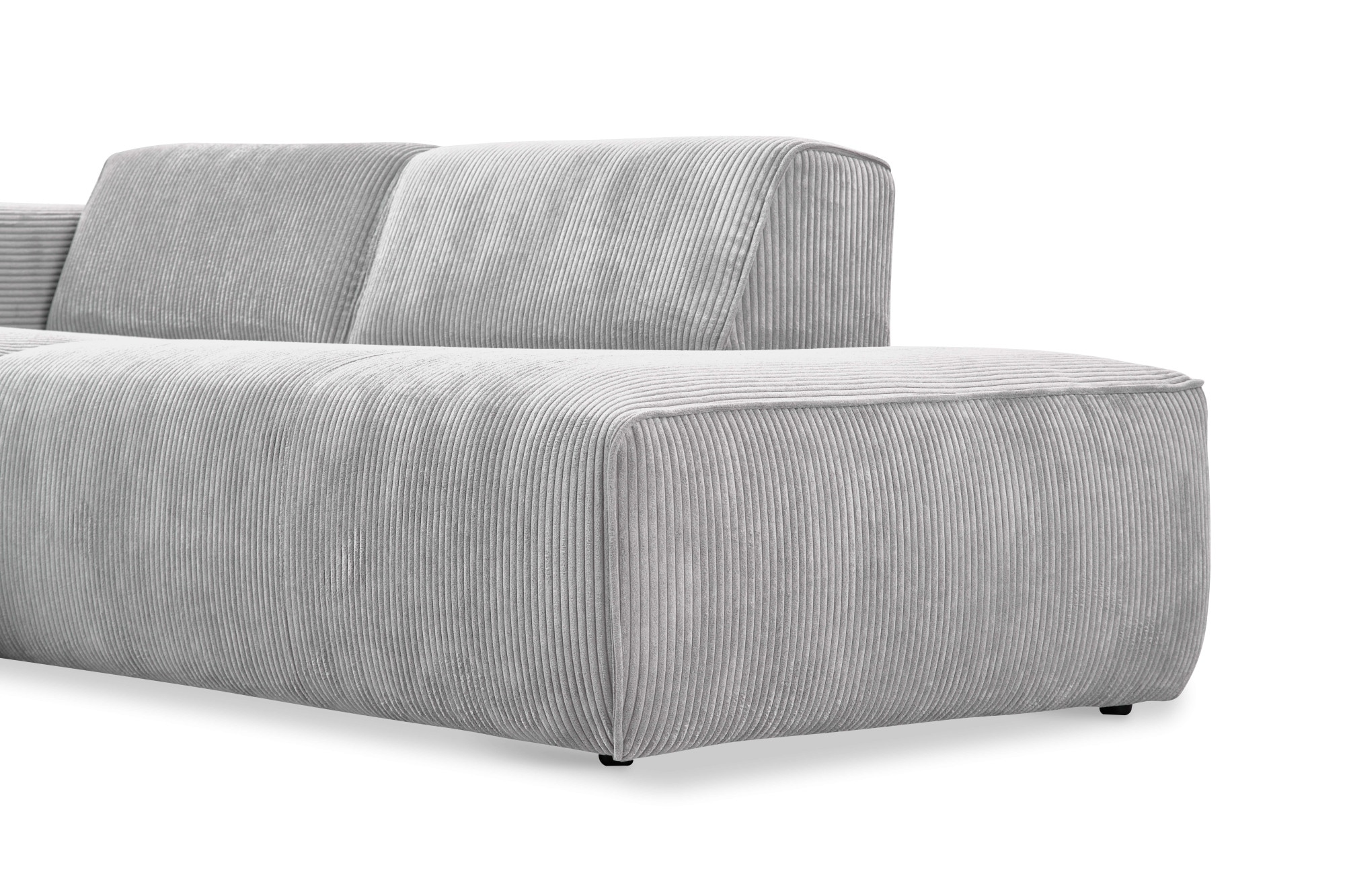 andas Ecksofa »Noord mit Kedernaht, Breite 227 cm«, Cord, Struktur, Webstoff, mit Wellenunterfederung, Massivholzrahmen