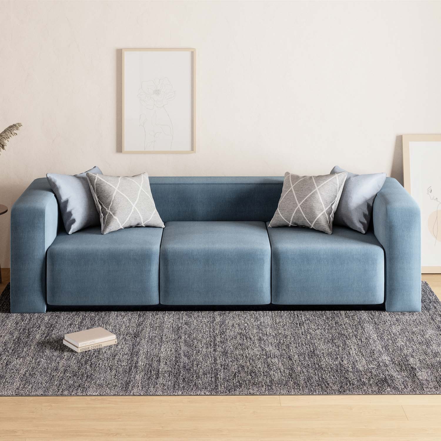 morgenland Wollteppich »Uni - Gabbeh Teppich - Softy«, quadratisch, 1,6 mm Höhe, Gabbeh Optik, Uni Farben, reine Wolle, sehr weicher Flor, Wohnzimmer