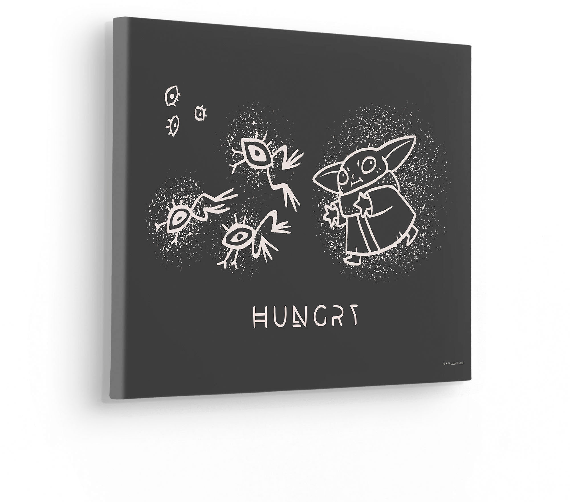 Komar Leinwandbild »The Mandalorian Grogu Snackin' - Größe 40 x 30 cm«, Disney, (1 St., 40 x 30 cm (Breite x Höhe), Keilrahmenbild mit Echtholzrahmen, Kinderzimmer