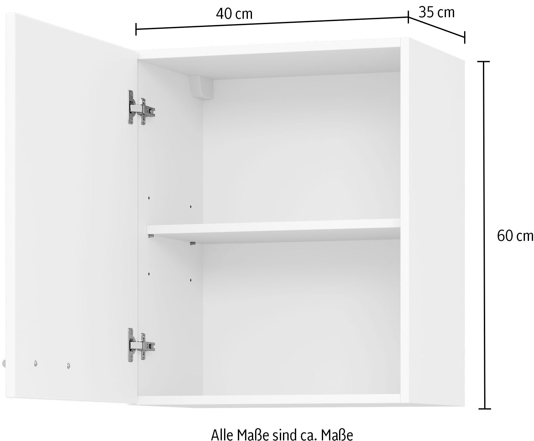 KOCHSTATION Hängeschrank »"KS-Scafa", wahlweise Türschlag rechts oder links« in meheren Breiten, Höhe 60 cm, wahlweise Türschlag rechts oder links