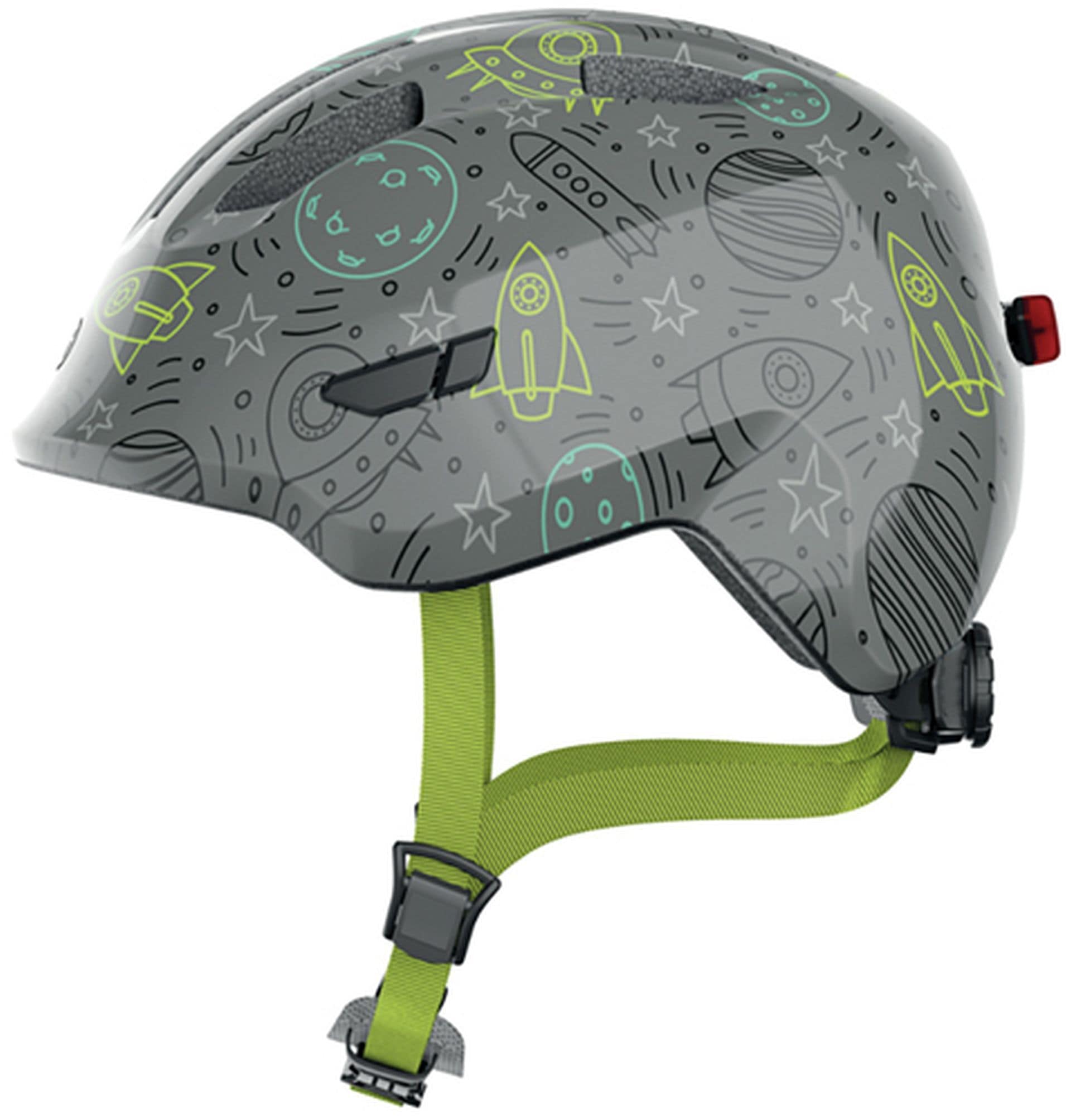 ABUS Kinderfahrradhelm »Kinder-Freizeithelm "Smiley 3.0 LED" grey space«