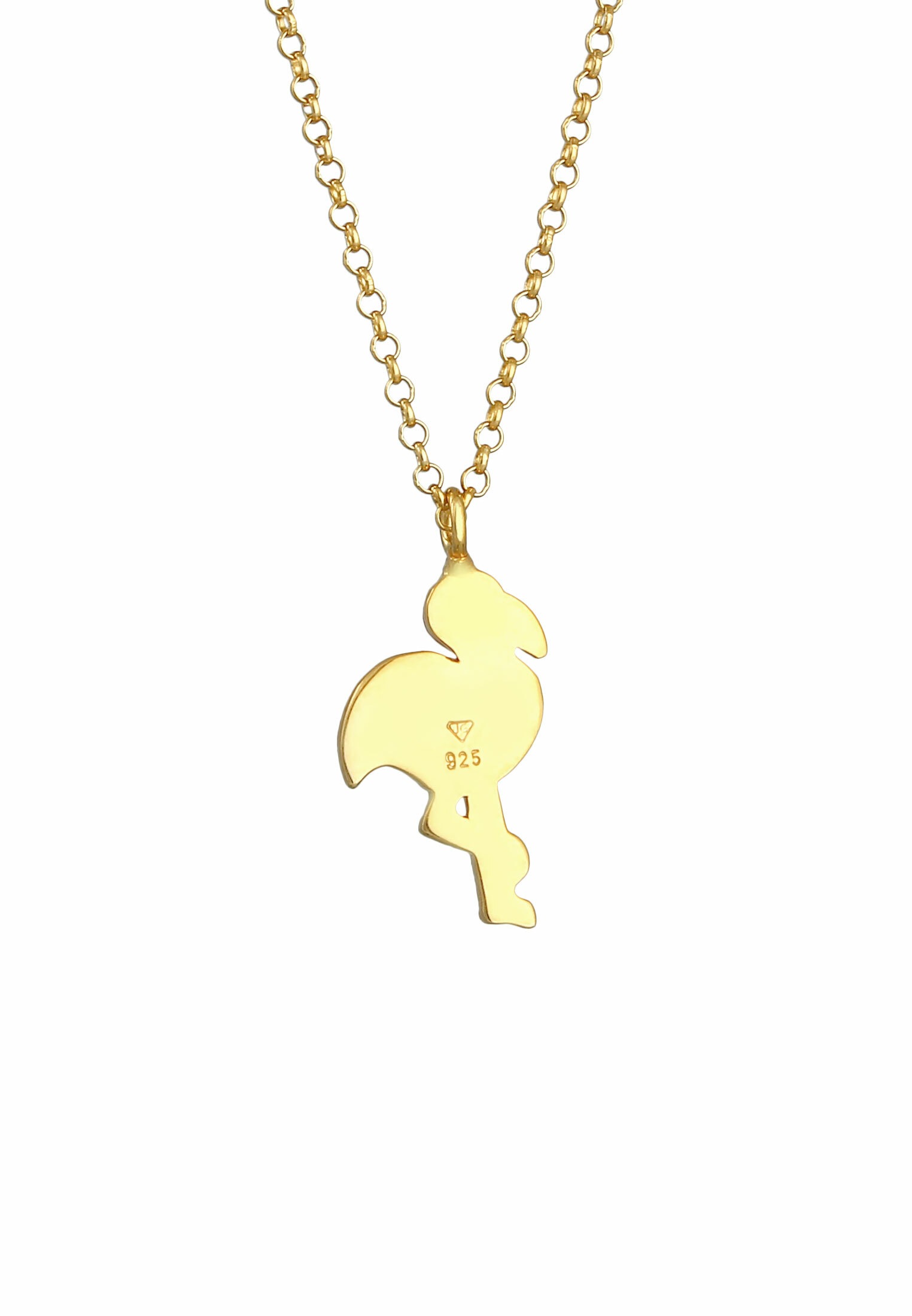 Elli Silberkette »Halskette Kinder Flamingo Emaille Bunt 925 Silber«