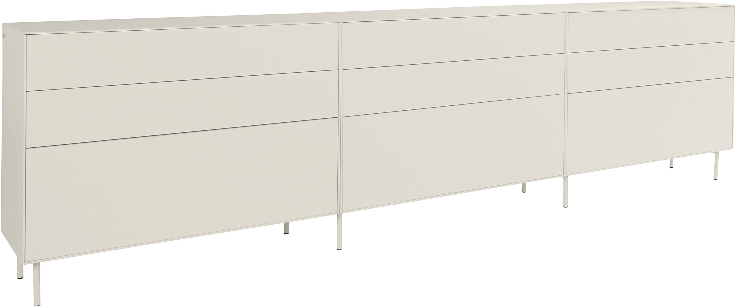 LeGer Home by Lena Gercke Sideboard »Essentials«, (3 St.), Breite: 335cm, MDF lackiert, Push-to-open-Funktion