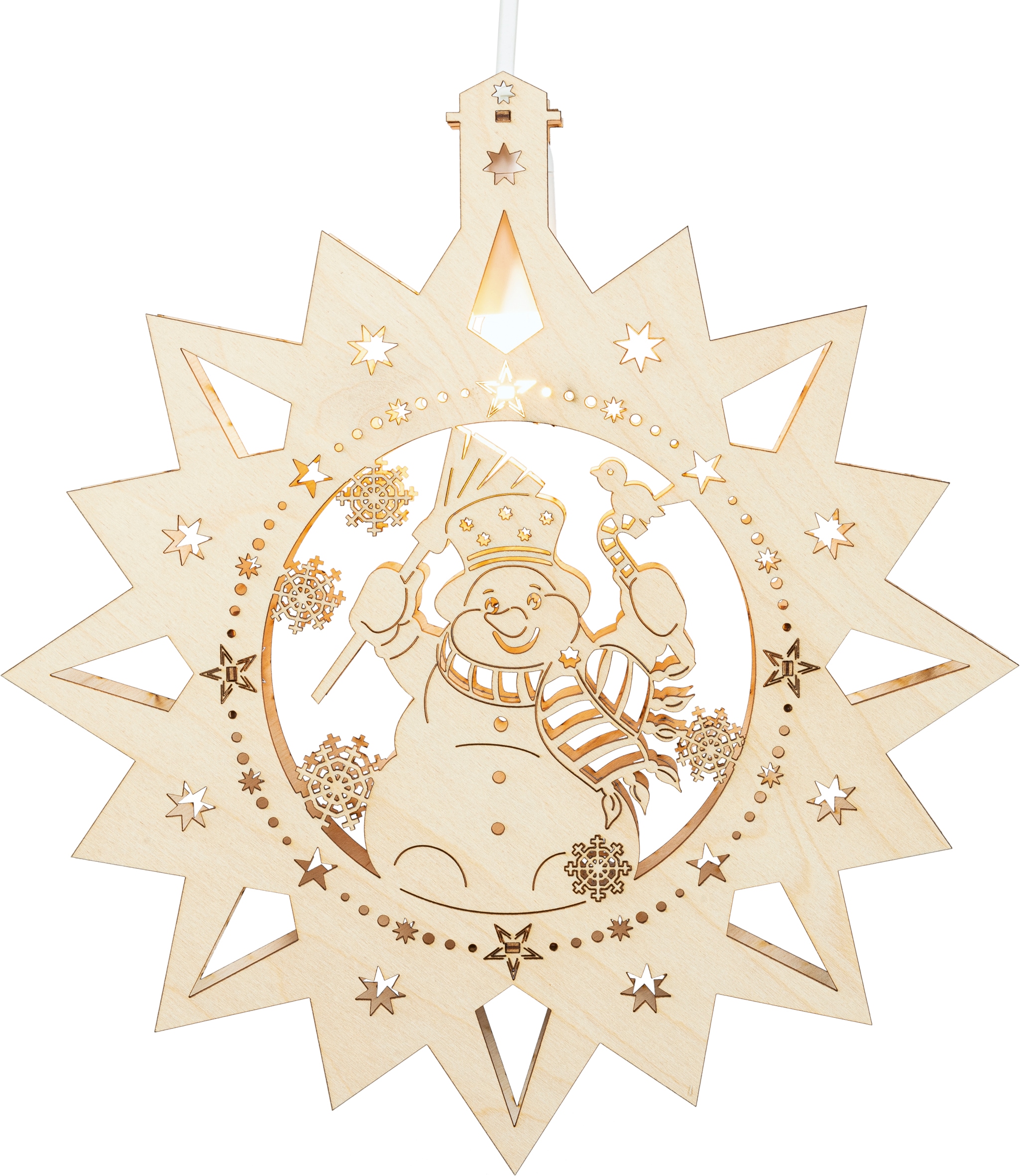 Saico Original LED Fensterbild »Schneemann, inkl. LED-Leuchtmittel, warmweiß« E14 BxHxT: 30x32,5x4,5 cm, Größe Höhe: 32,5 cm