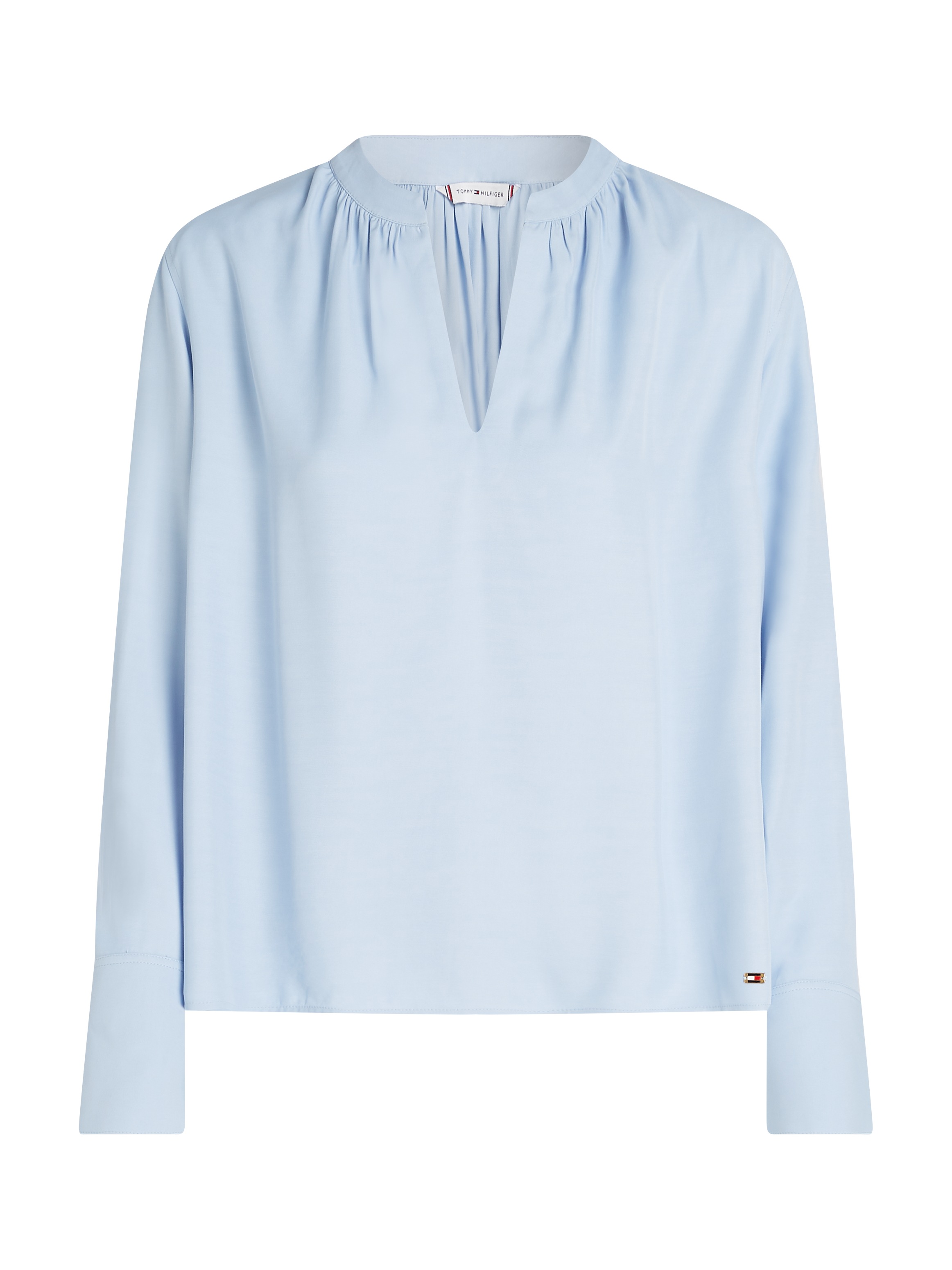 Tommy Hilfiger Langarmbluse »SOFT VIS V NECK LS BLOUSE«, mit Raffungen