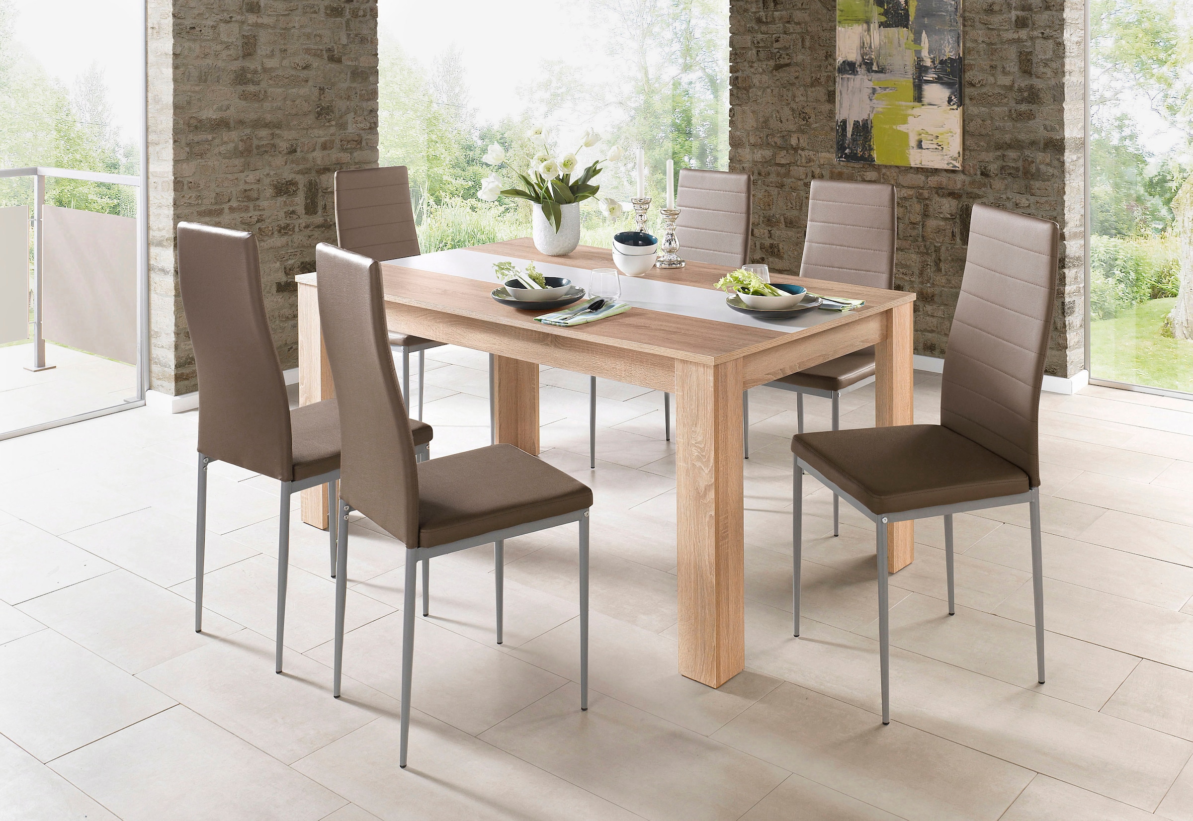Home affaire Esstisch »Pluto«, (1er Set), Einlegeplatte wendbar